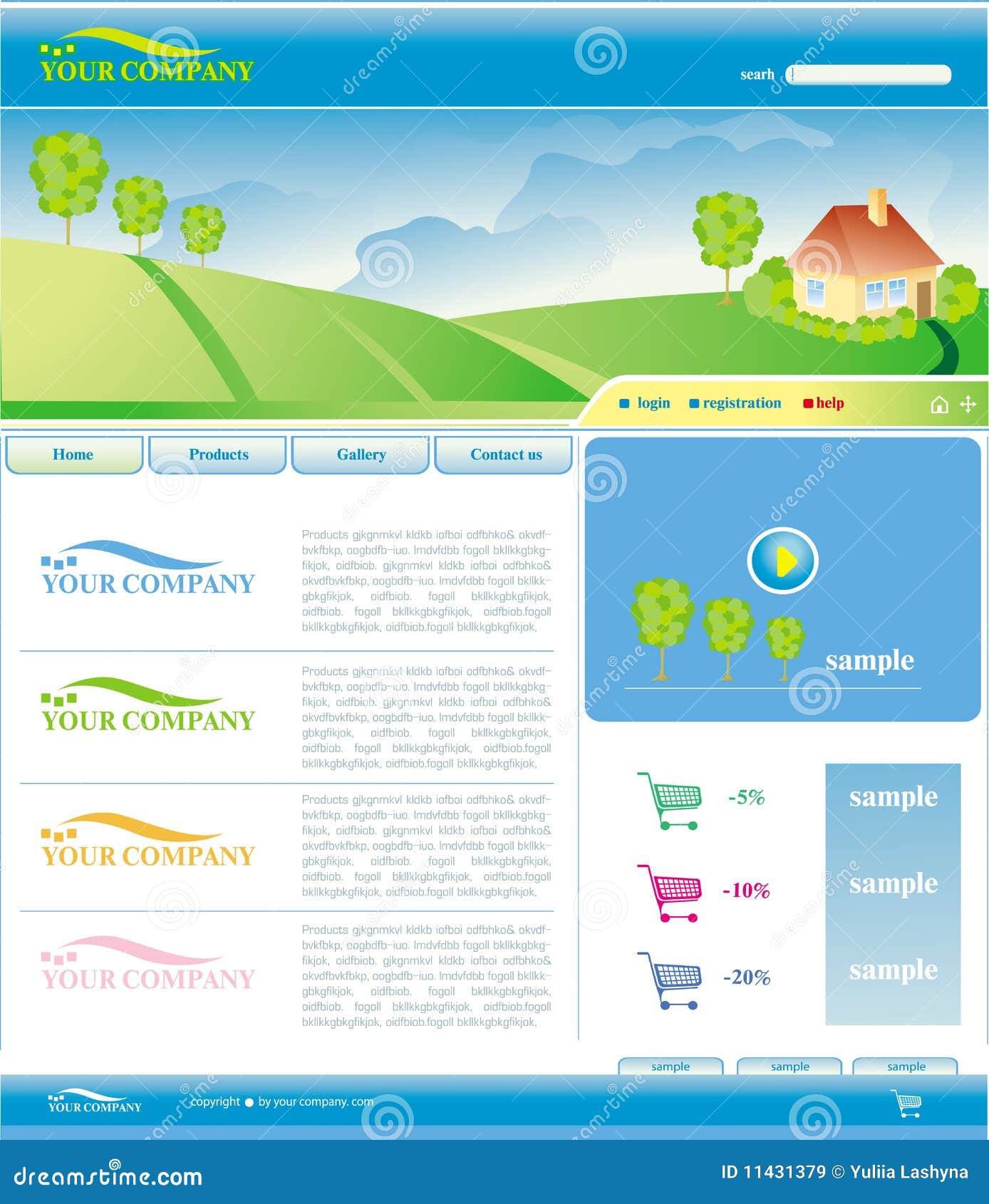 Download Vector Template of Website stock vector. Illustration of ...