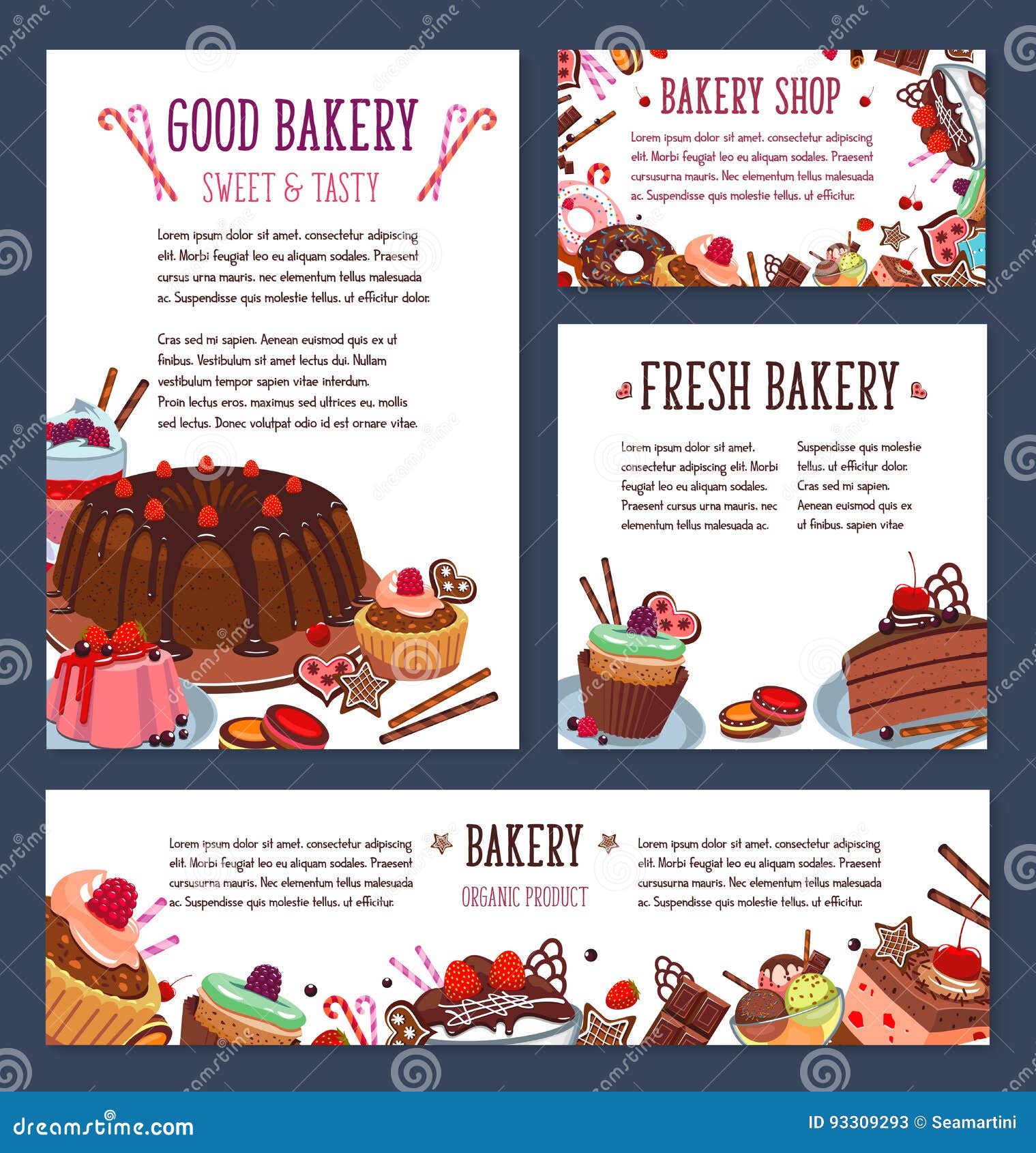 Premium Vector | Cake poster template flat design