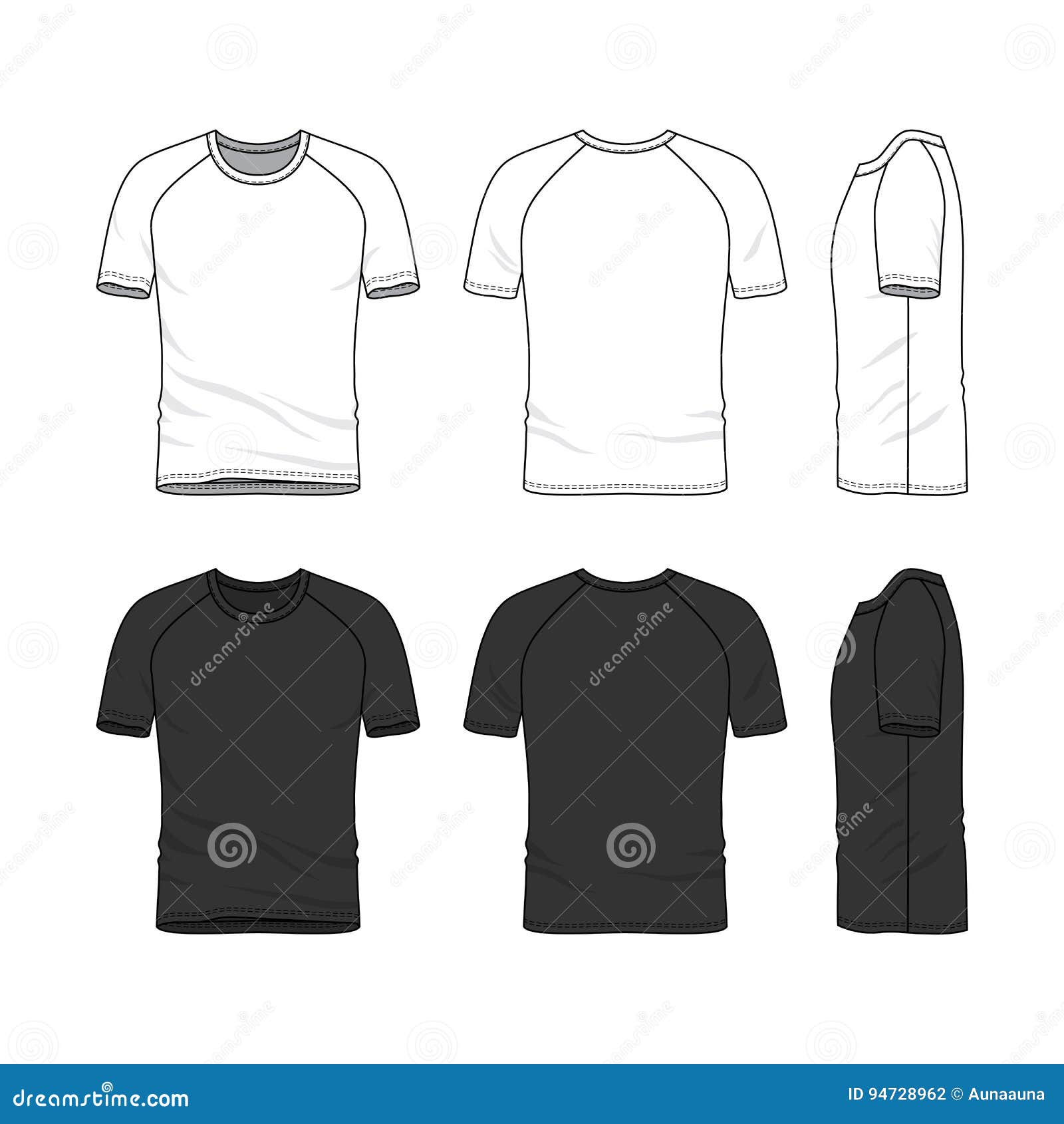 Set of blank tshirts Royalty Free Vector Image