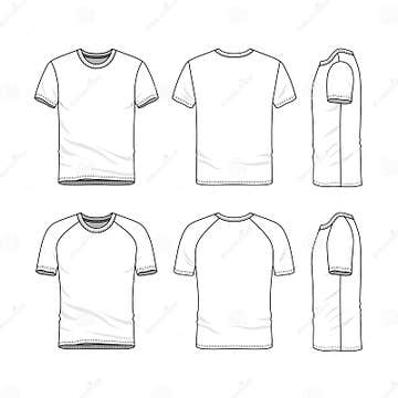 Vector Templates of Blank T-shirt Stock Vector - Illustration of jersey ...