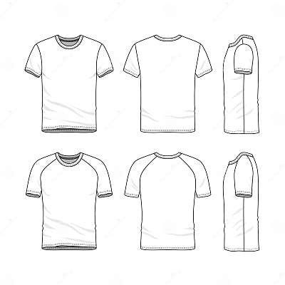 Vector Templates of Blank T-shirt Stock Vector - Illustration of jersey ...