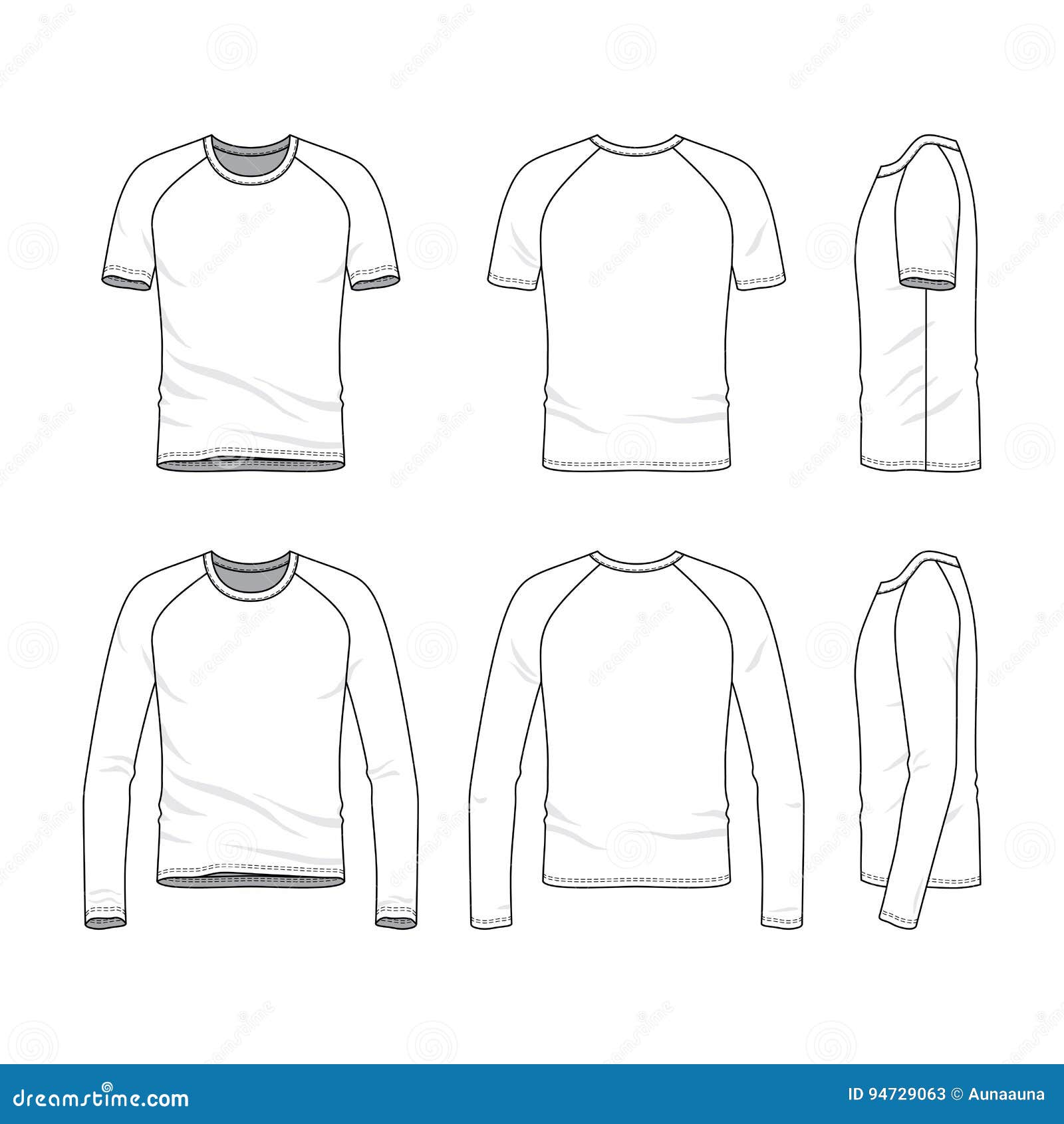 Vector Templates of Blank T-shirt and Tee Stock Vector Inside Blank T Shirt Outline Template