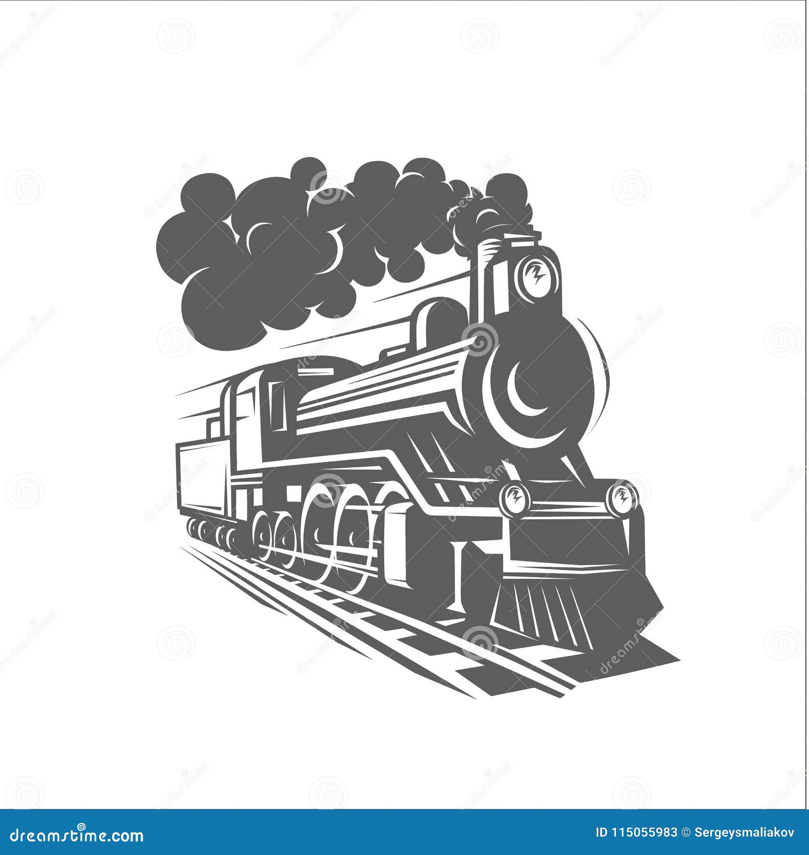  templates with a locomotive, vintage train, logotype, .