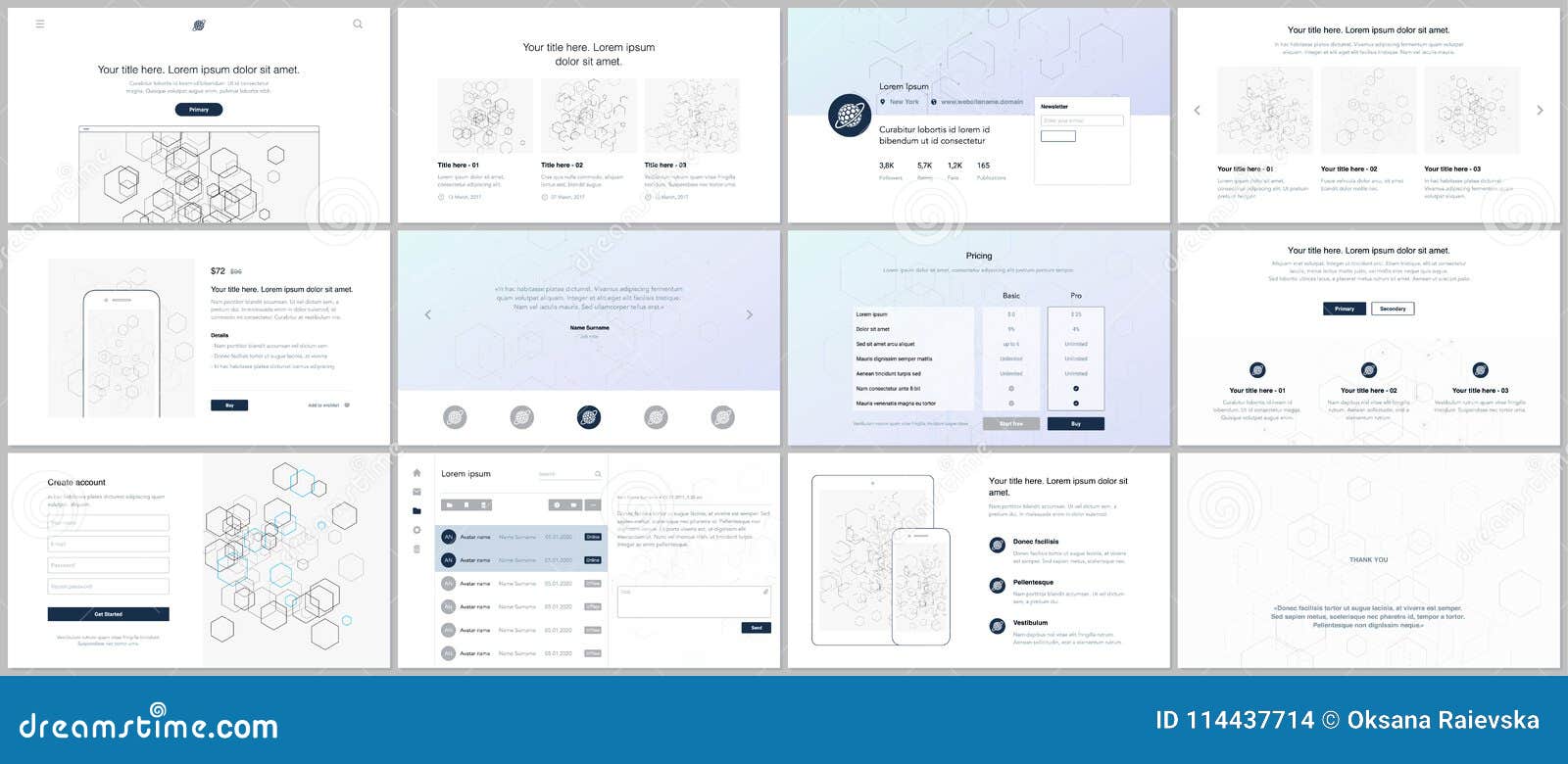 Download Vector Templates For Website Design, Minimal Presentations ...