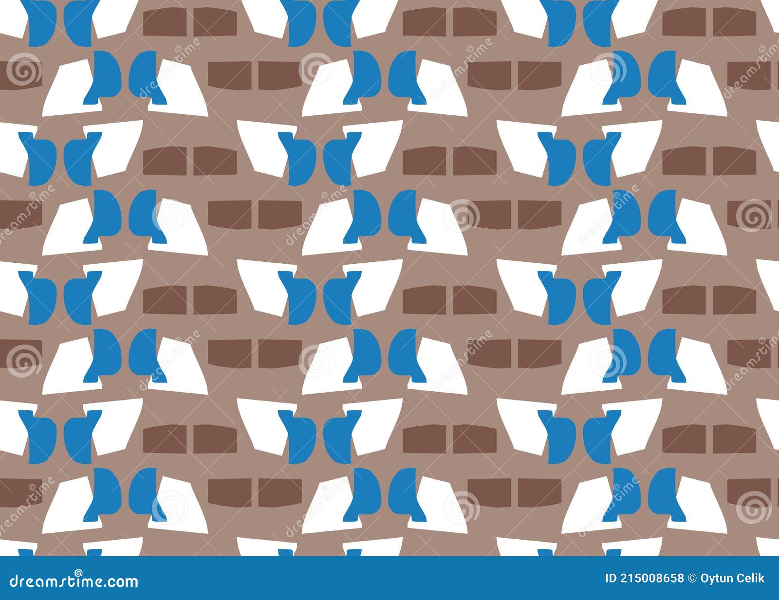 Vector Texture Background, Seamless Pattern. Hand Drawn, Brown, Blue