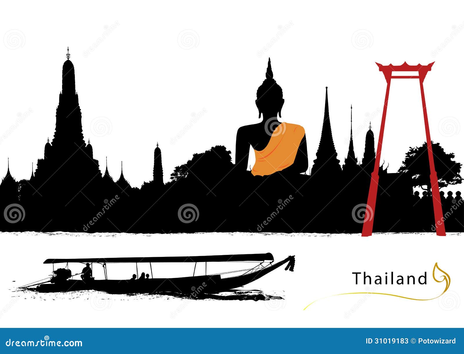 Vector of thailand stock vector. Image of palace, graphic 