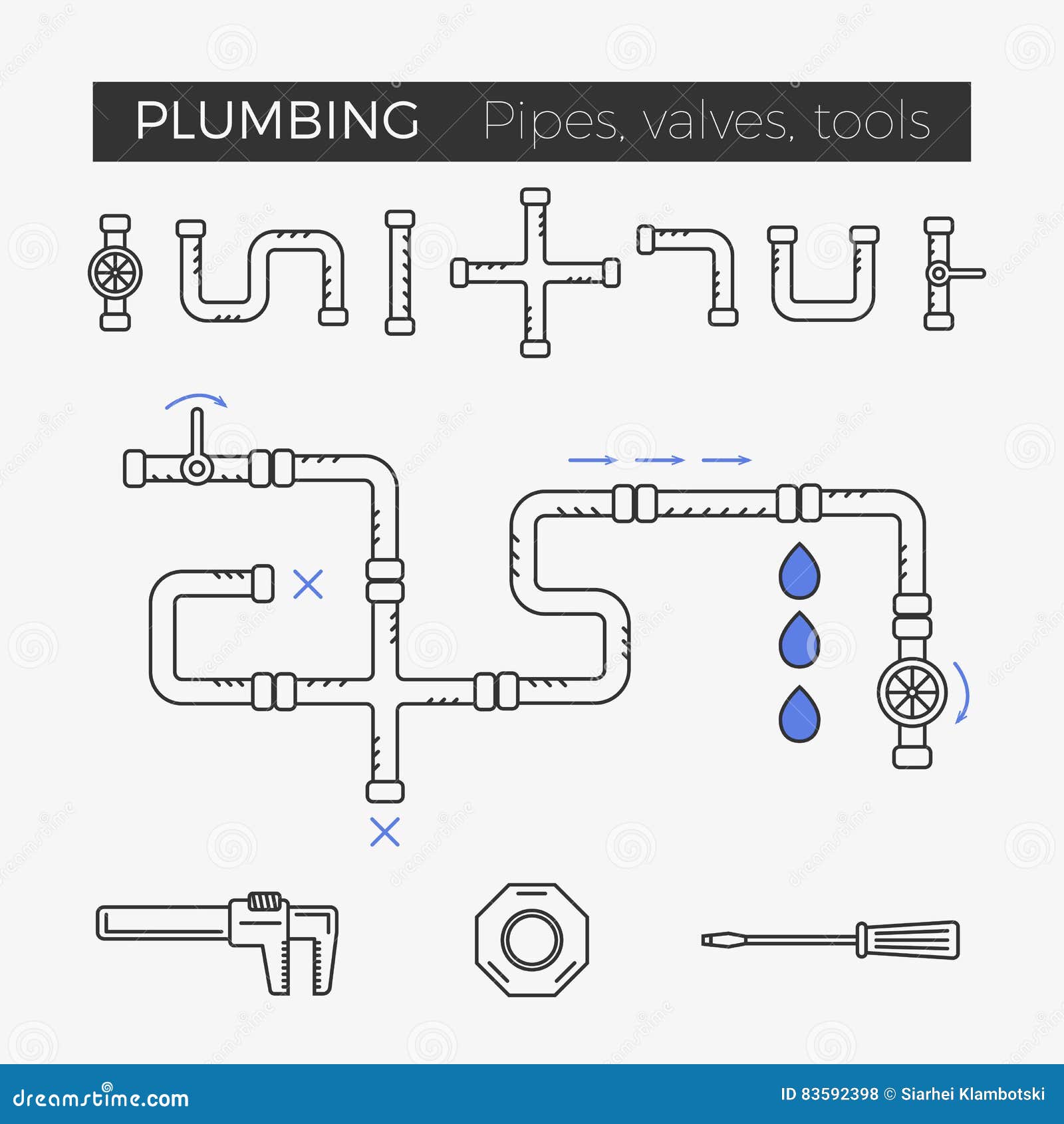 Plumbing, Piping, Realistic Pipes.Leakage Of Water Pipes. Broken Steel
