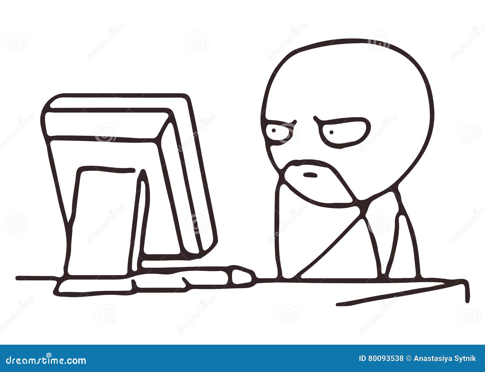 Vector Thinking Guy Meme Face for Any Design. Eps 10. Stock Vector