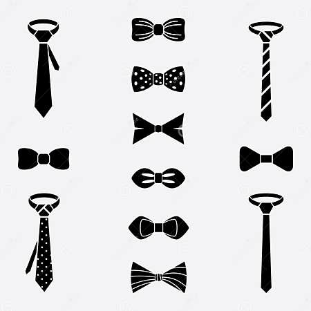 Vector Tie and Bow Icons Set Stock Vector - Illustration of cloth ...