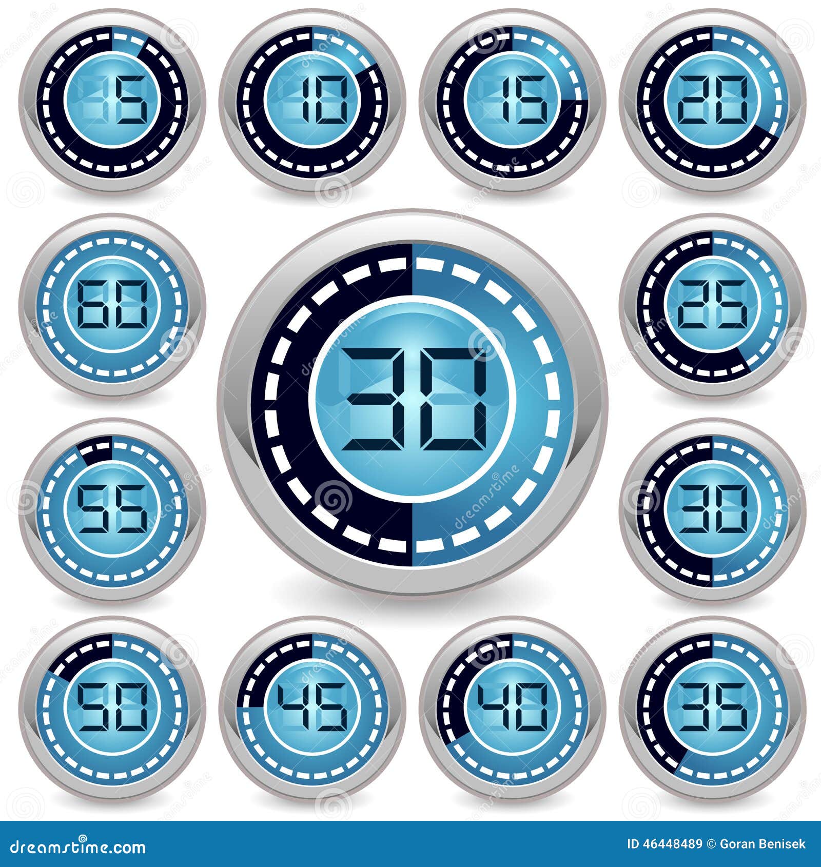 Digital countdown timer Royalty Free Vector Image