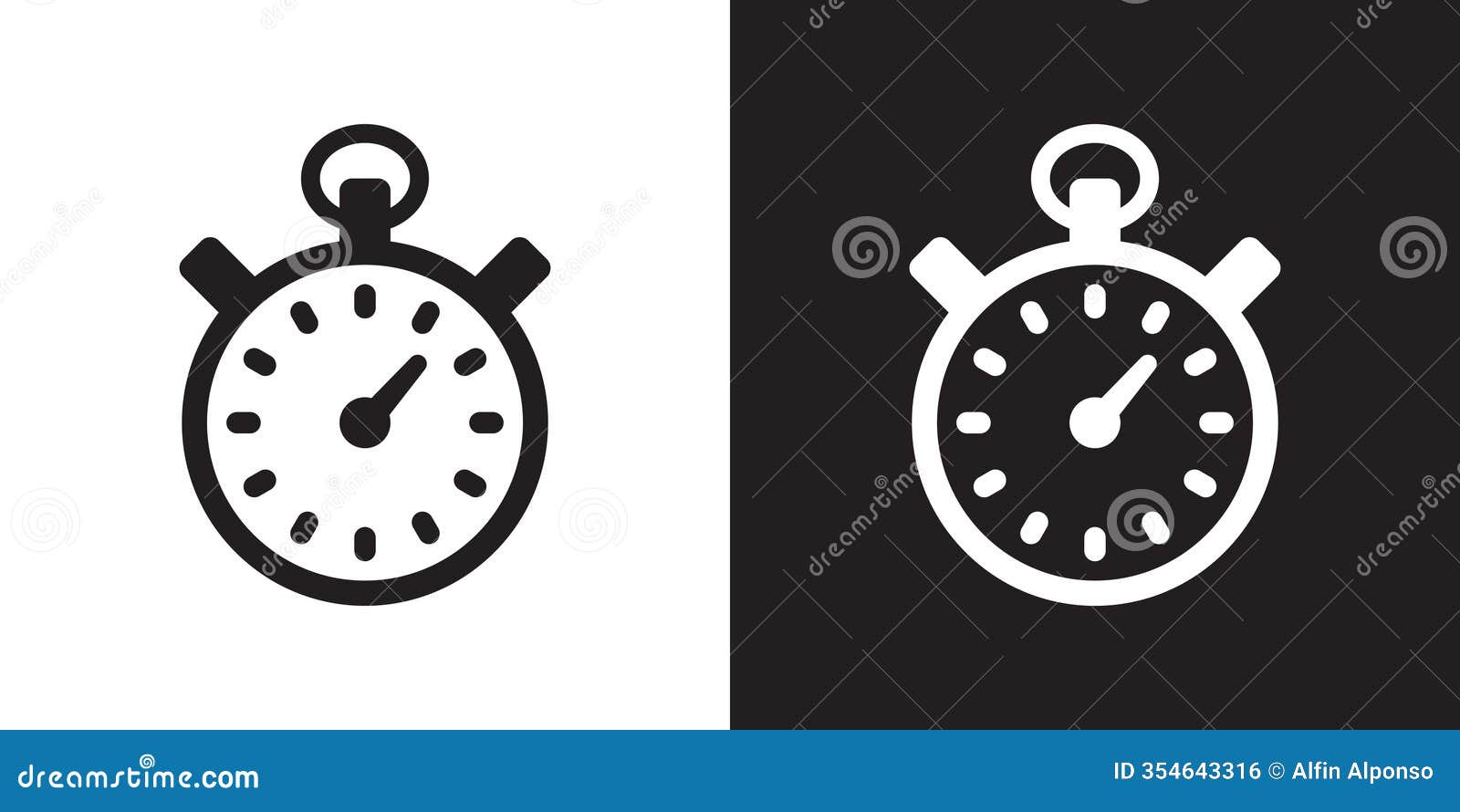  timer icons black and white