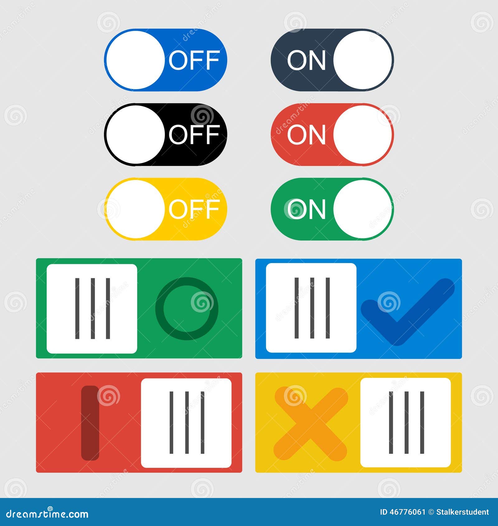 Download Vector Toggle Switch Icons. Stock Illustration - Illustration of electrical, press: 46776061