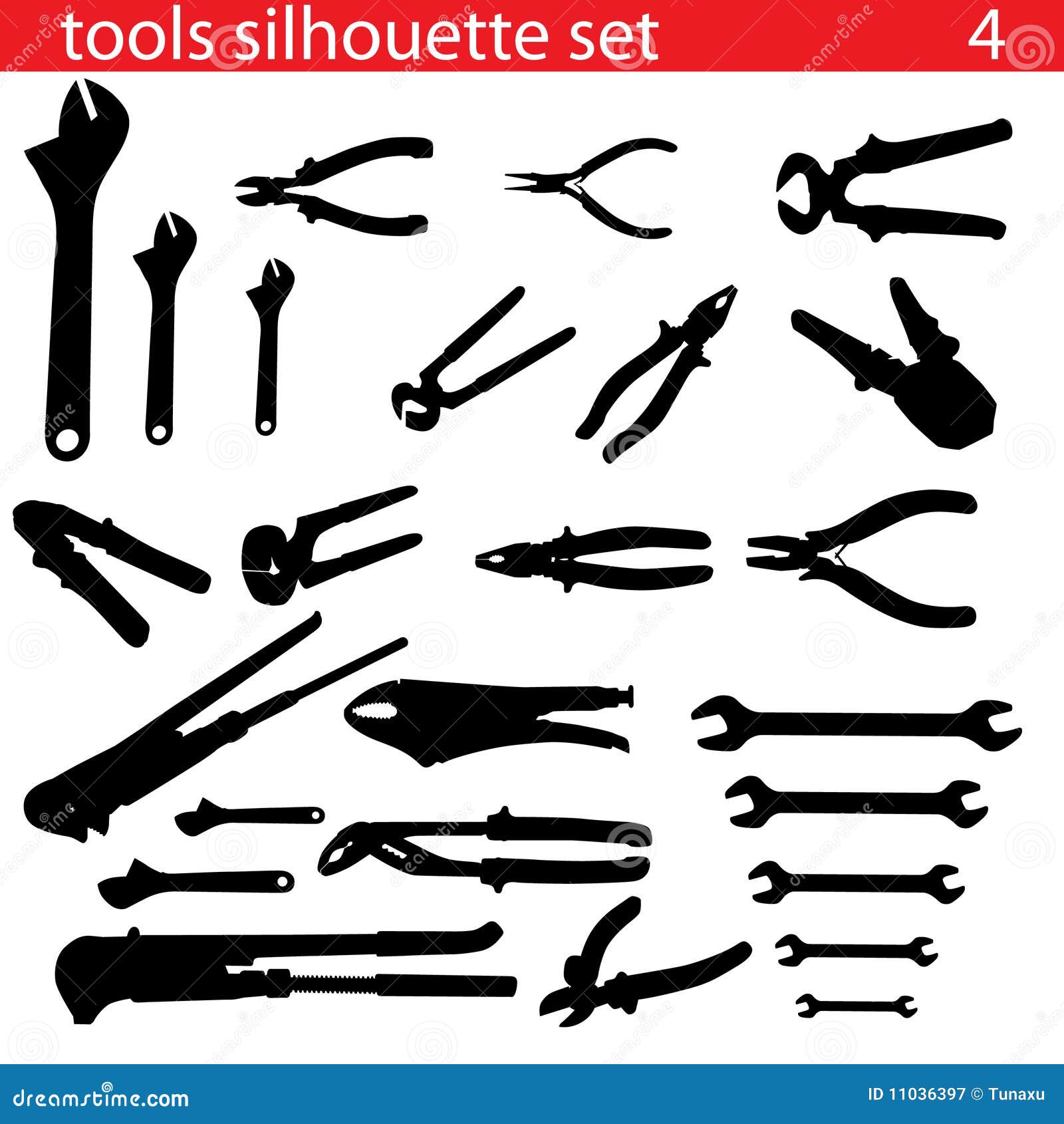 Vector Tools Silhouette Set Royalty Free Stock Photography ...