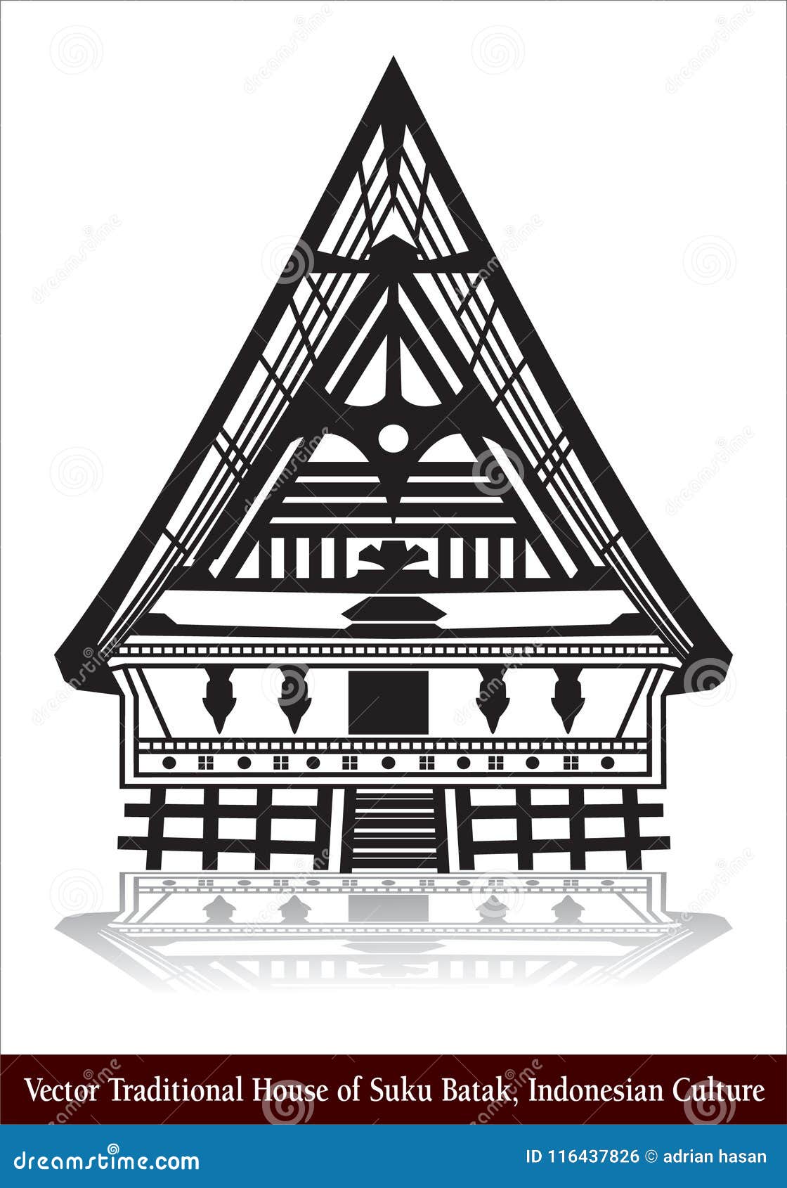 Rumah Adat Batak Vector Traditional House Of Suku Batak