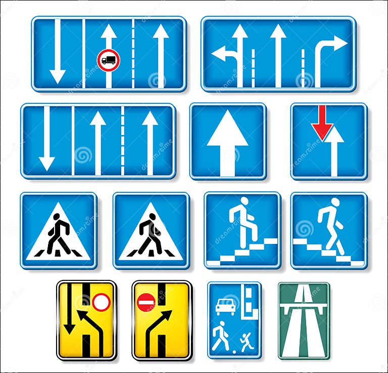 Vector Traffic Signs Collection Stock Vector Illustration of driveway