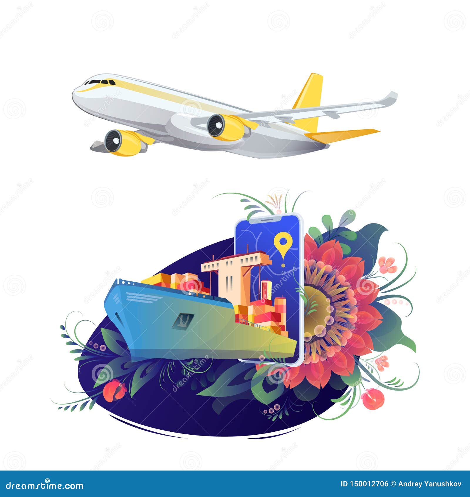 Delivery global tracking system service online Vector Image