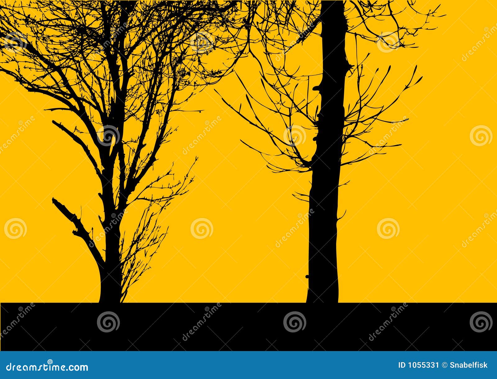 Vector Trees (yellow) stock illustration. Illustration of yellow - 1055331