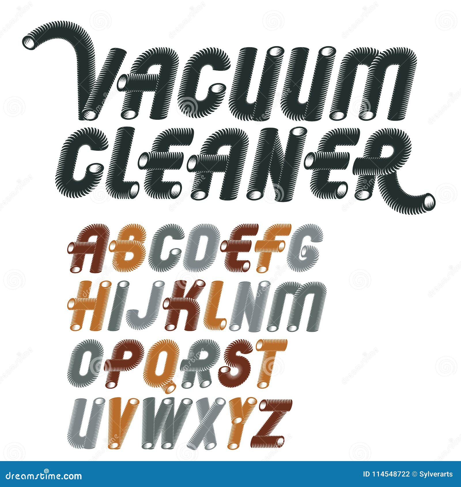 Vector Trendy Capital English Alphabet Letters Collection Retro Stock