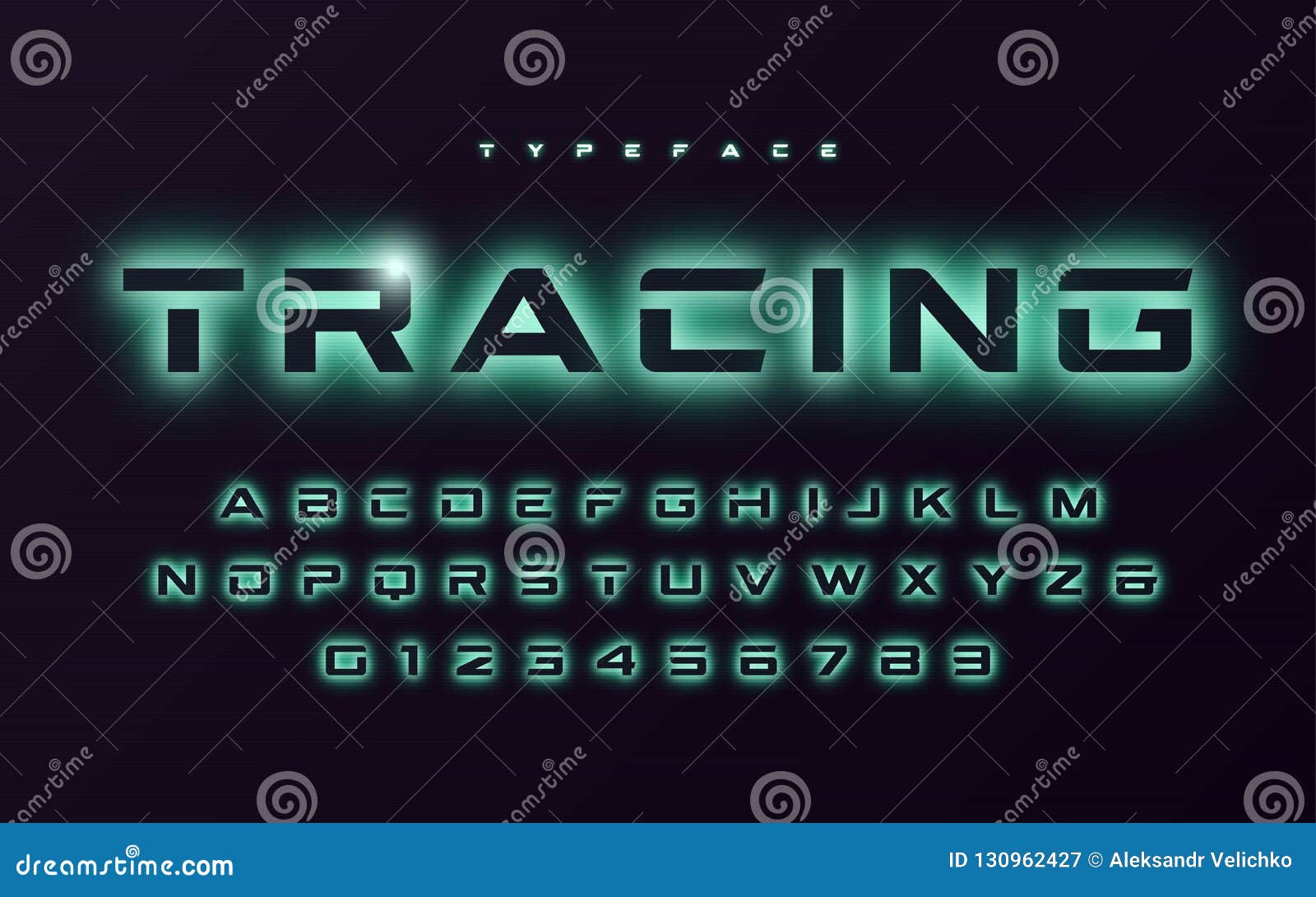  trendy neon light or eclipse style futuristic glowing font , alphabet, typeface, letters and numbers.