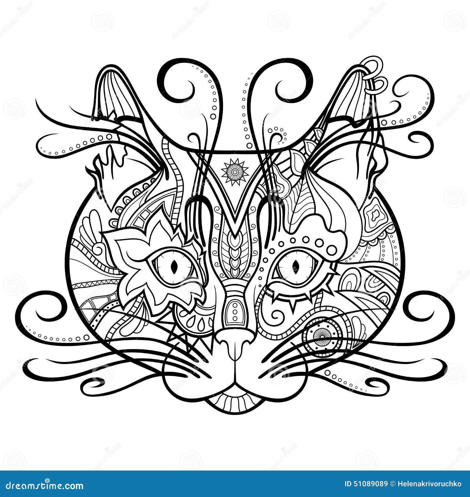 Vector Tribal Decorative Cat Stock Vector - Illustration of abstraction ...