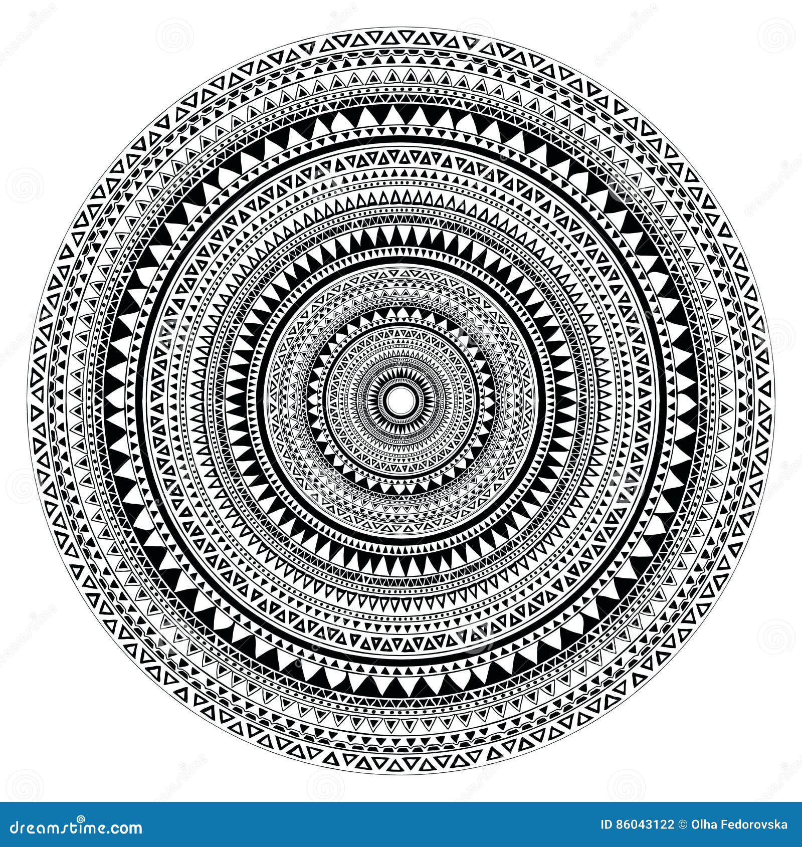  tribal folk aztec geometric pattern in circle