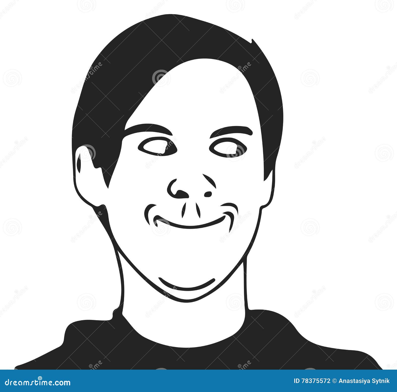 Isolated Meme Troll Face Laughing Smiling Stock Illustration