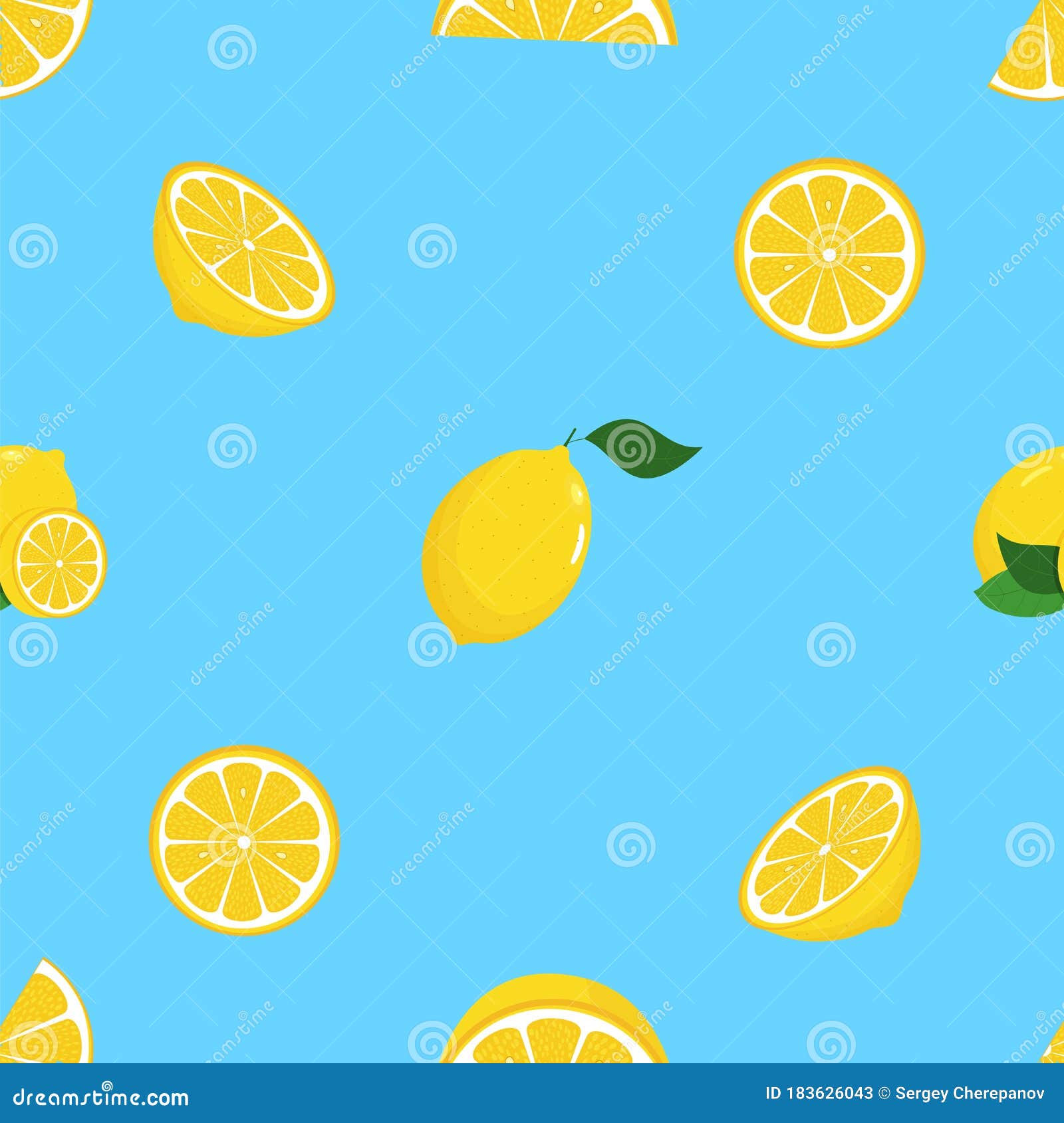 Vector Tropical Modern Mediterranean Summer Lemon Repeating Border ...