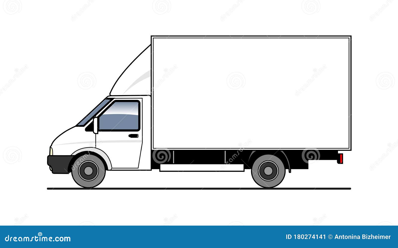 Vector Truck, Lorry, Side View. White Blank Truck Template for Vector Truck, Lorry, Side View. White Blank Truck Template for