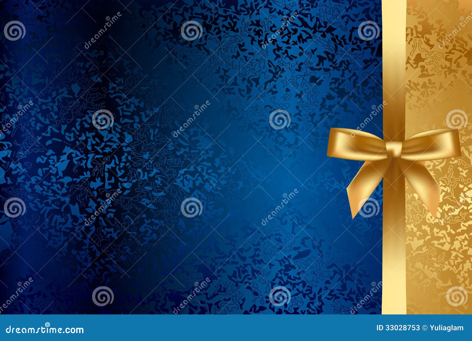 Vector Turquoise And Gold Background With Bow Stock Photos 