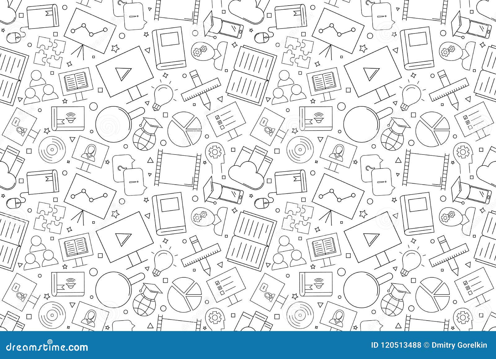 Vector Tutorial Pattern. Tutorial Seamless Background Stock Vector