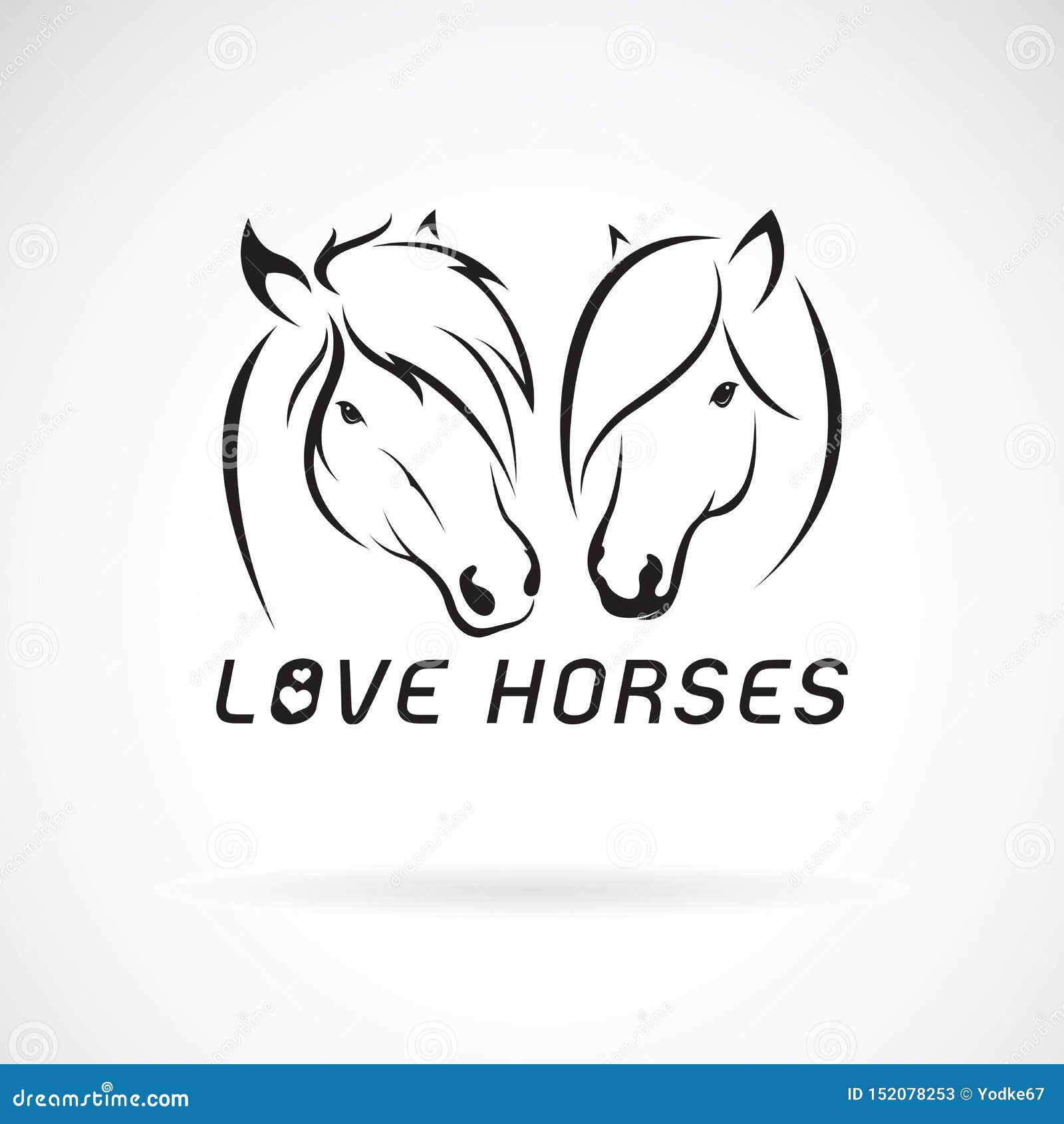 Vector of a horse head on white background. Wild Animal