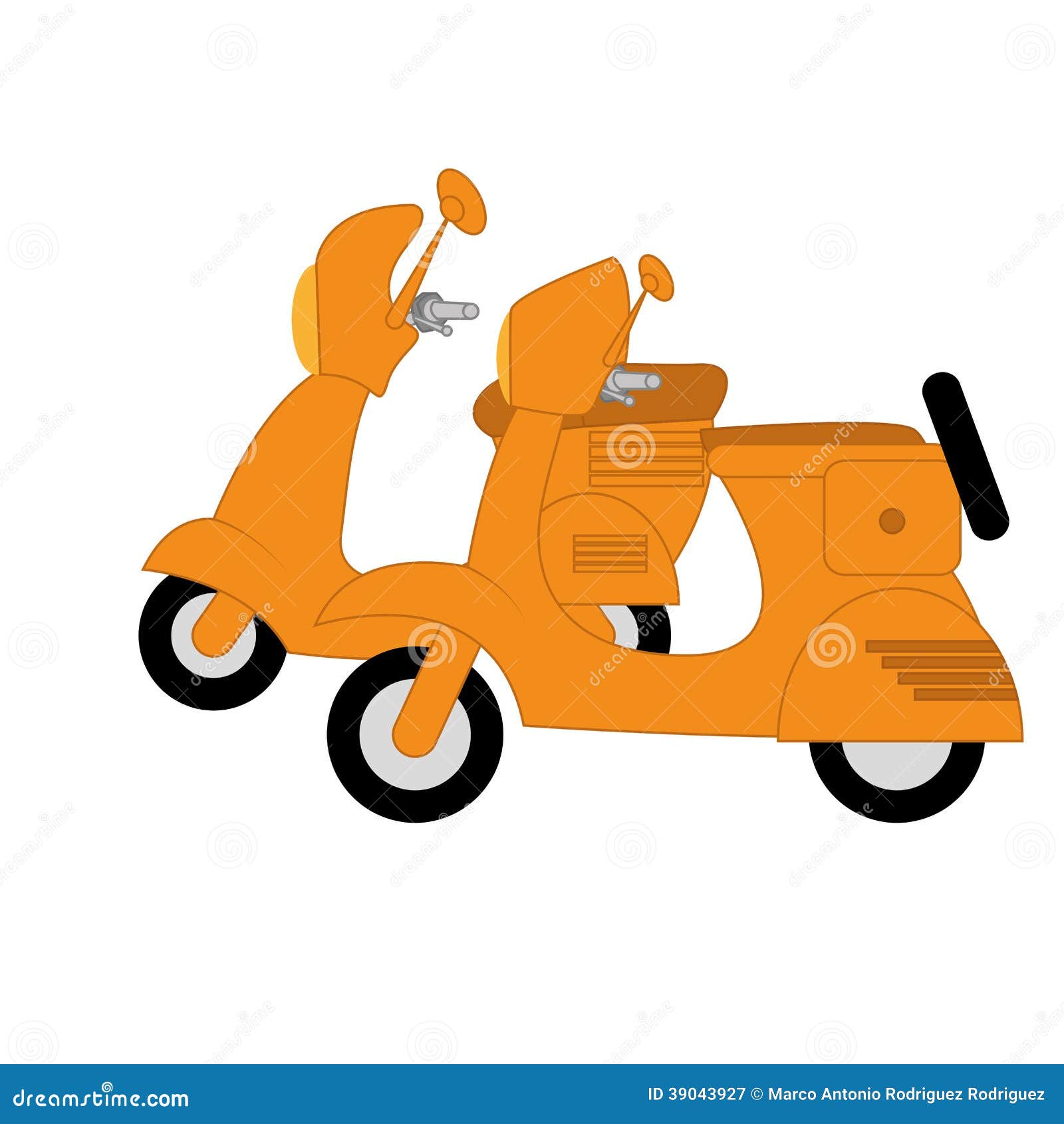 Vector Two Orange Scooters Isolated Stock Vector Illustration of