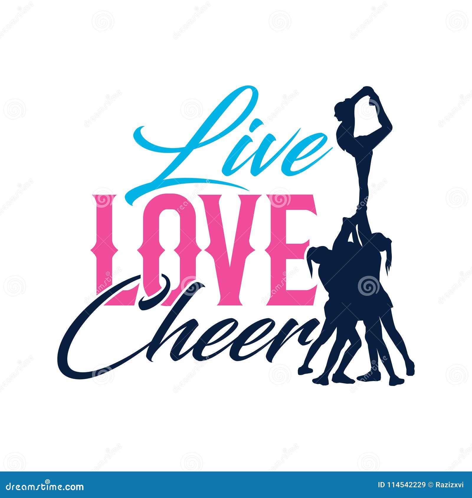  typo live love cheer silhouette