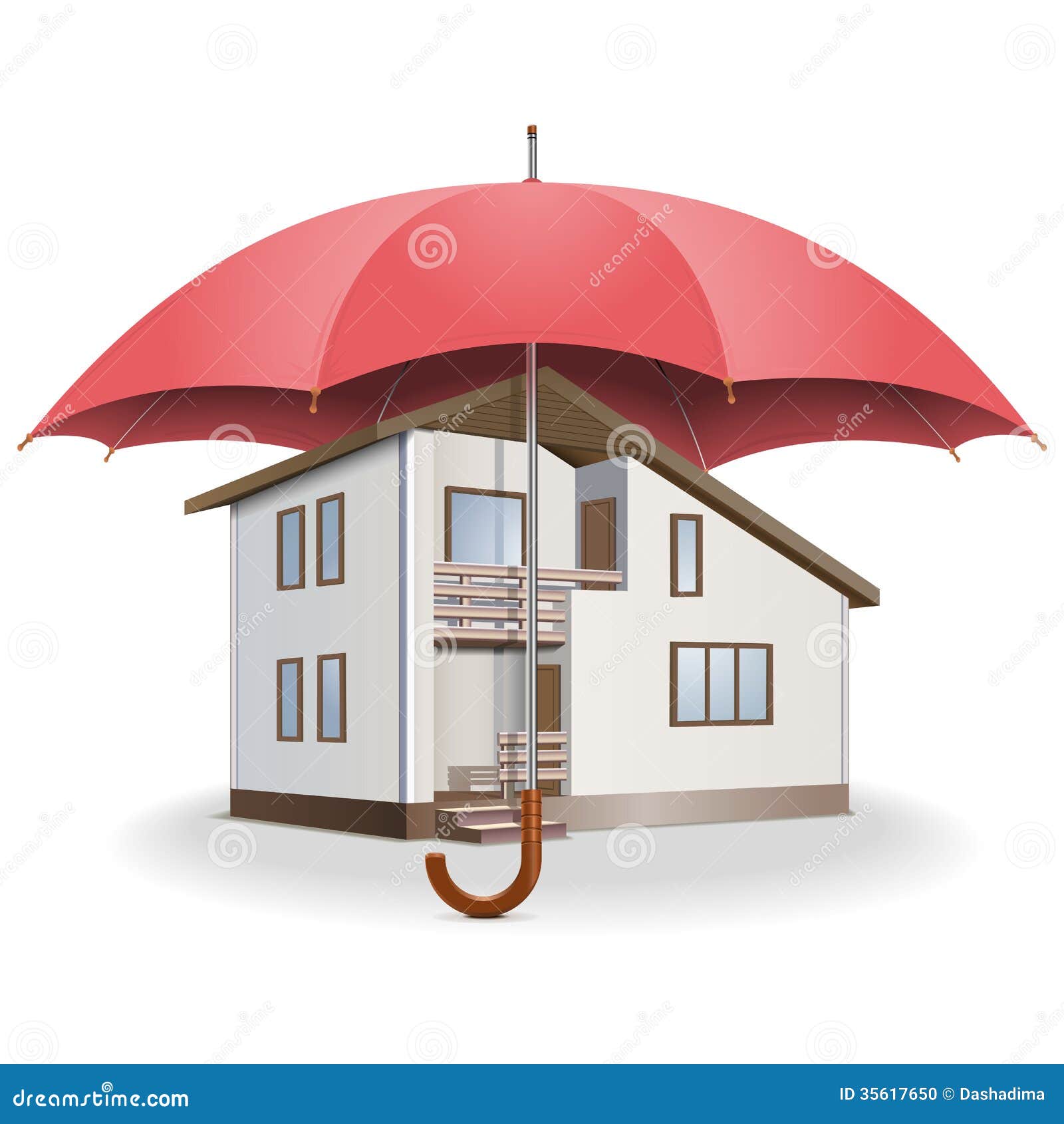 Vector Umbrella and House stock vector. Illustration of property 35617650
