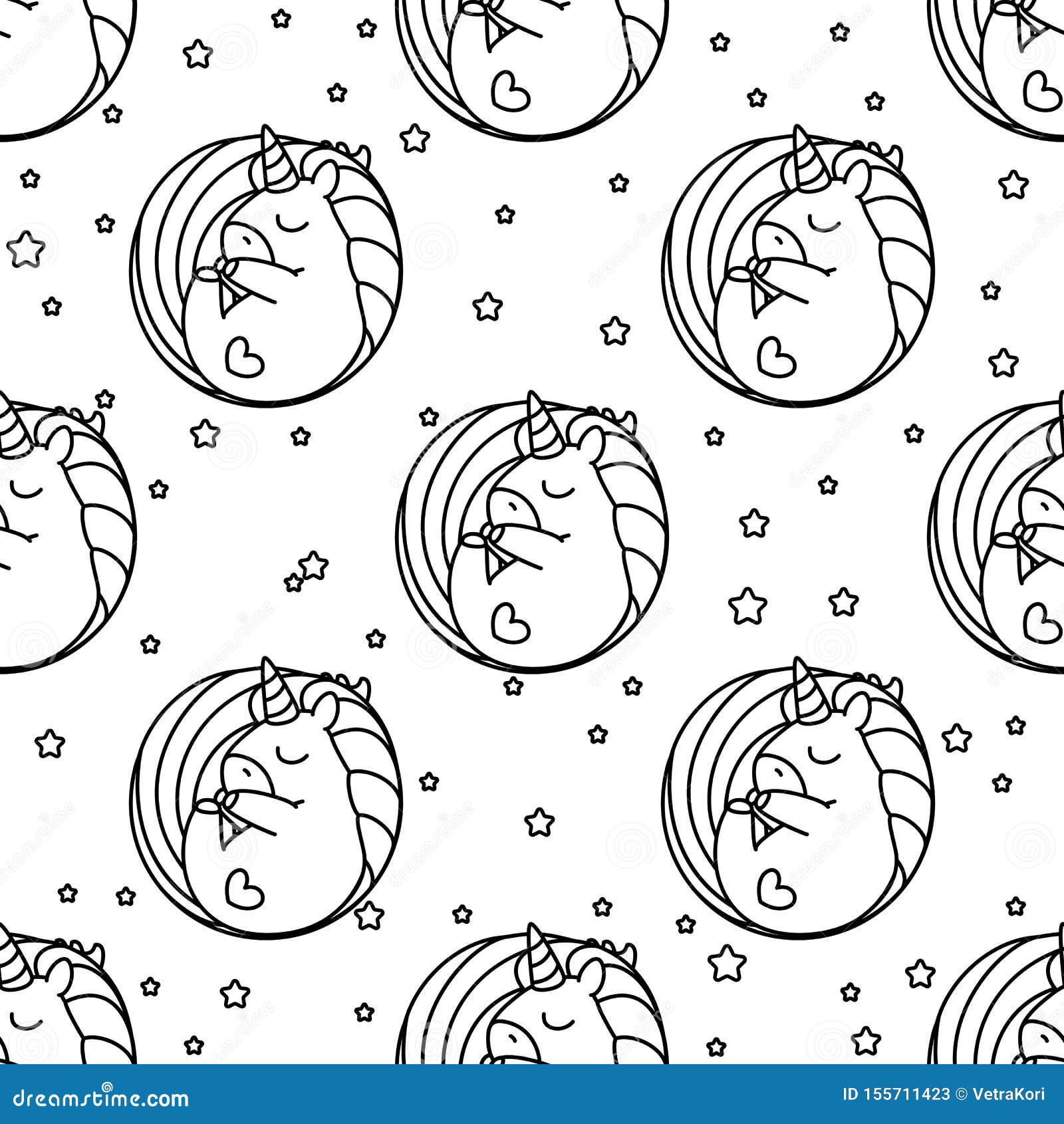 Vector Unicorn Pattern Coloring Page Stock Vector - Illustration of ...