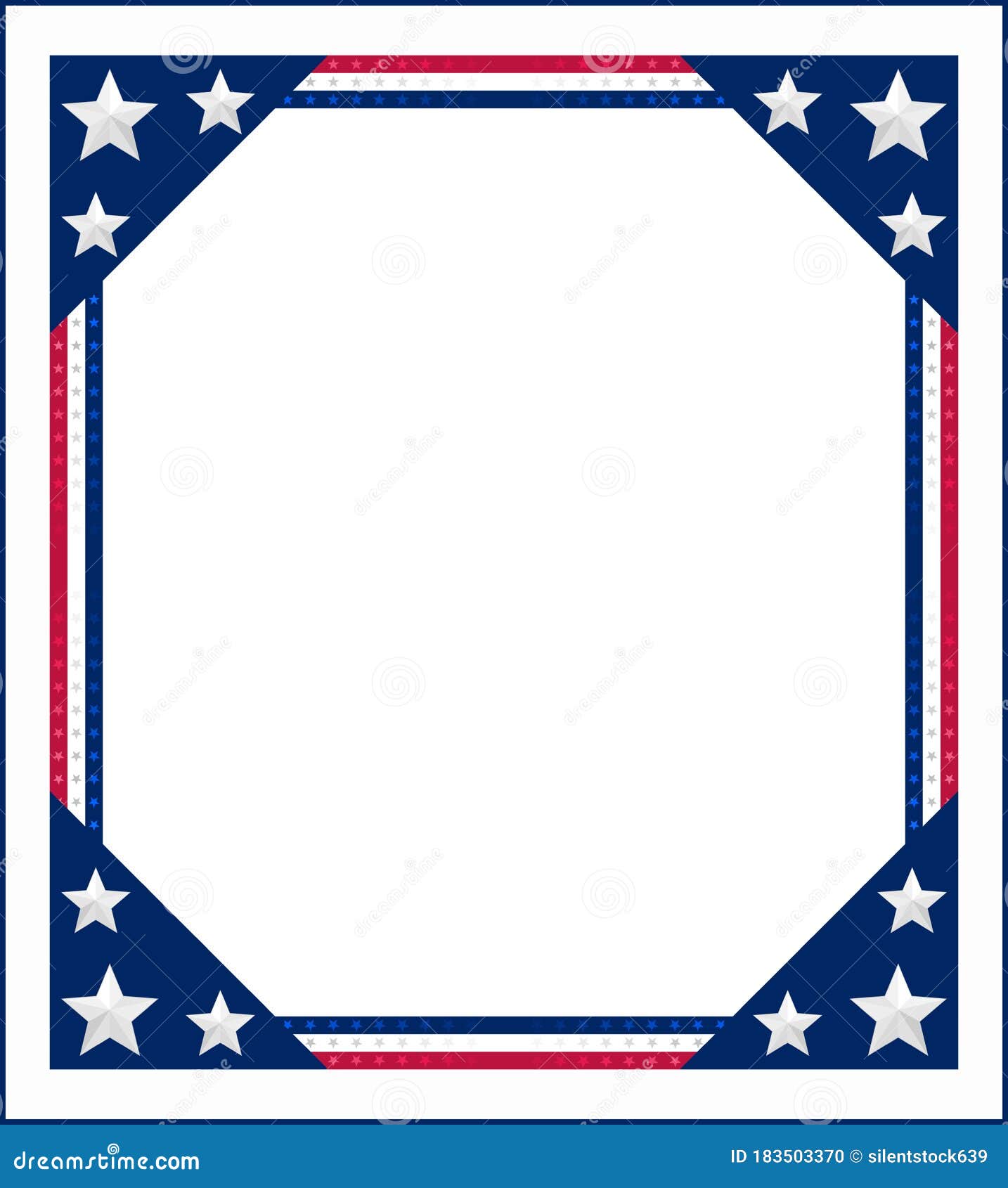 Vector US Patriotic Border. Stock Vector - Illustration of icon