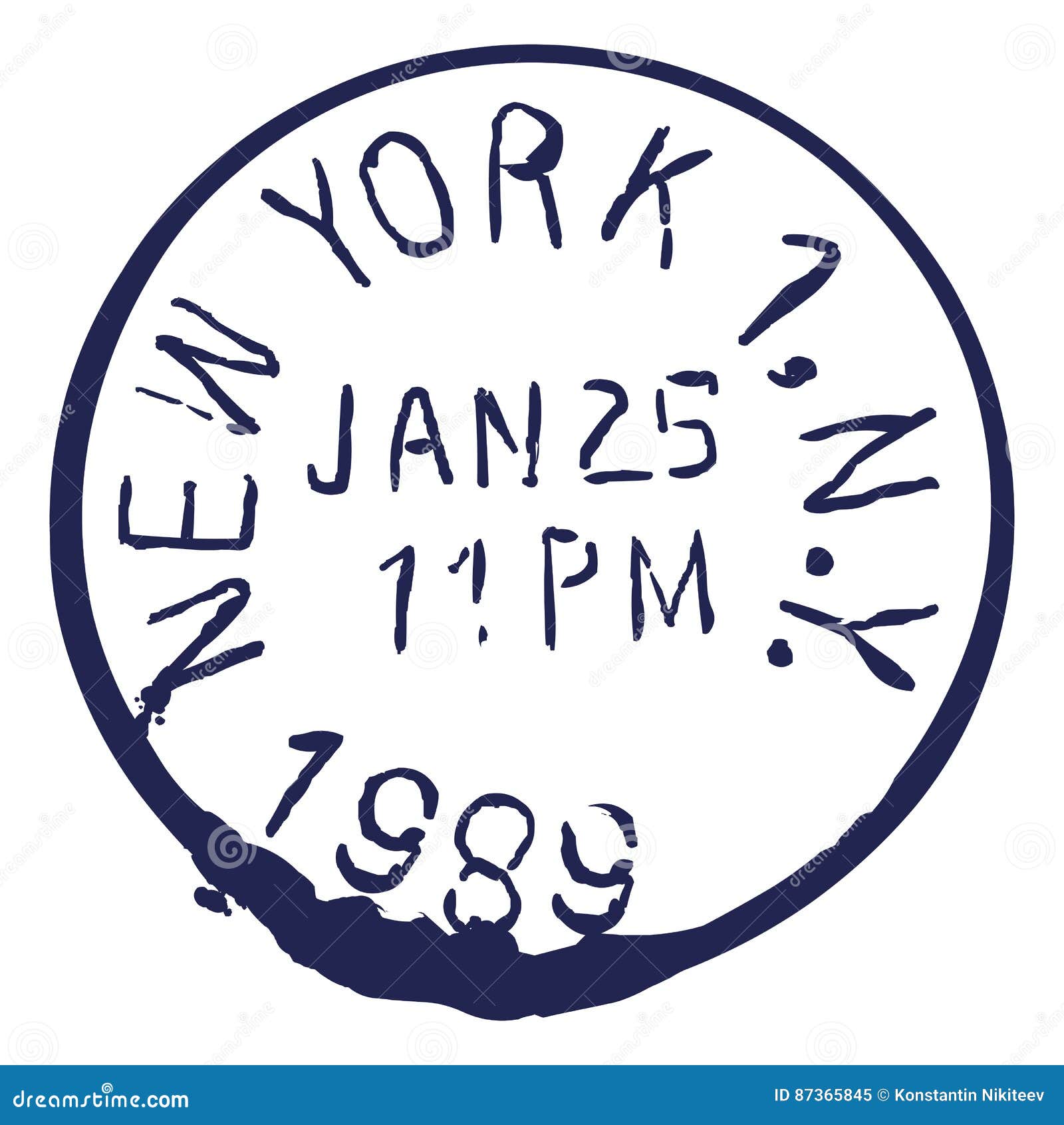 Vector US Postal Stamp. New York Post. Stock Vector Illustration of