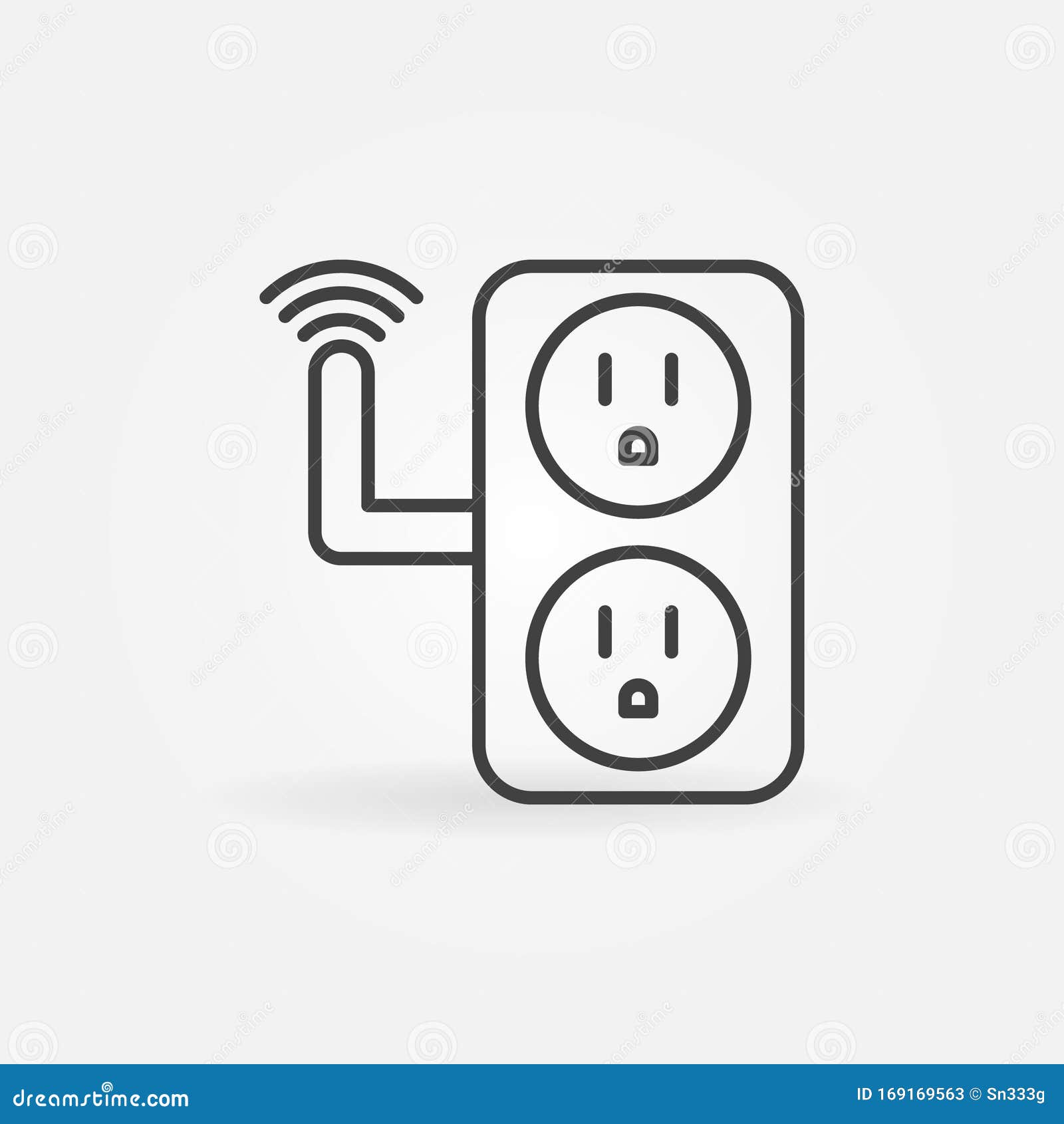  usa smart socket concept outline icon or 