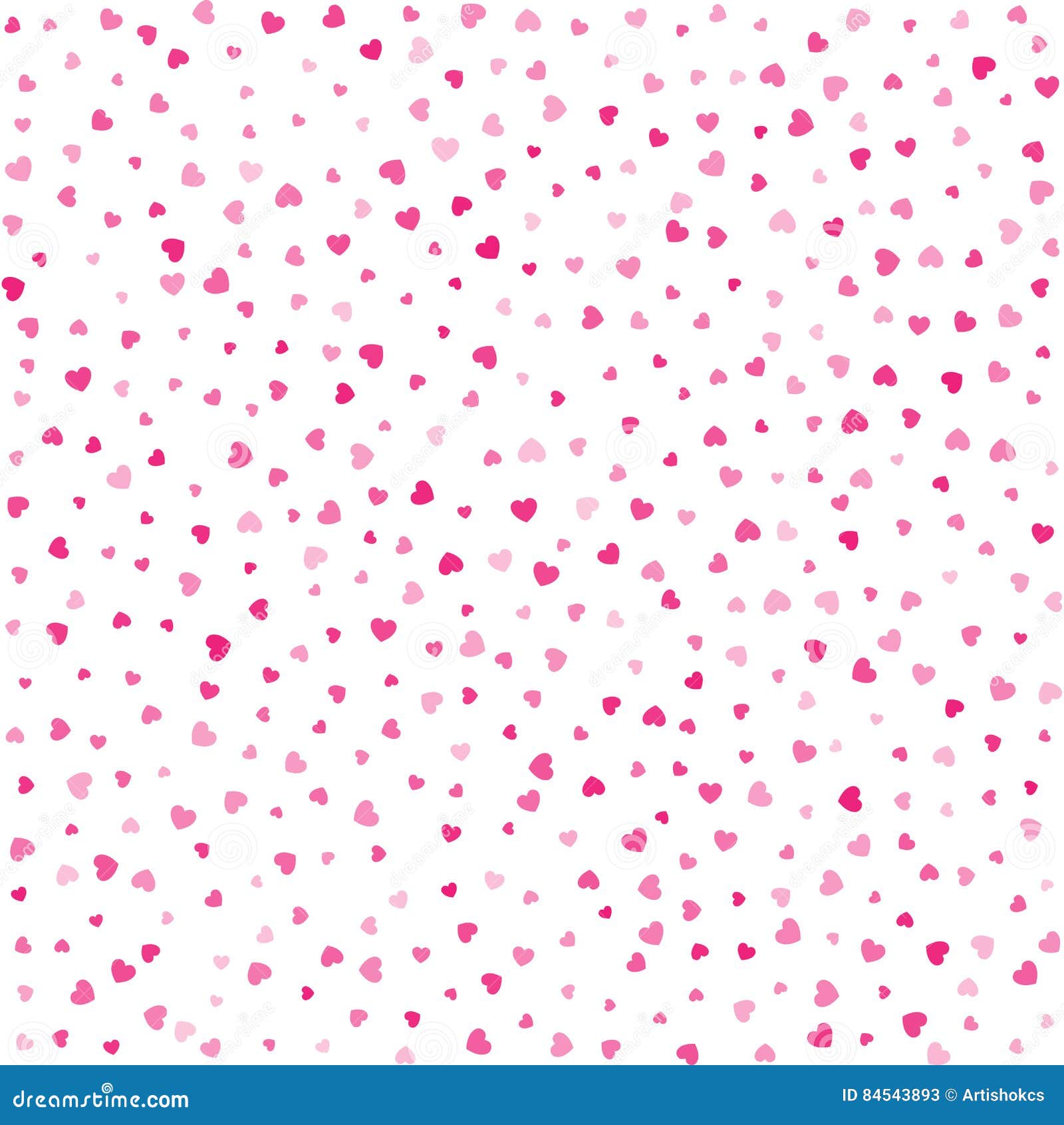 Vector Valentines Day Seamless Pattern with Pink Hearts White Background.  Stock Vector - Illustration of modern, romantic: 84543893
