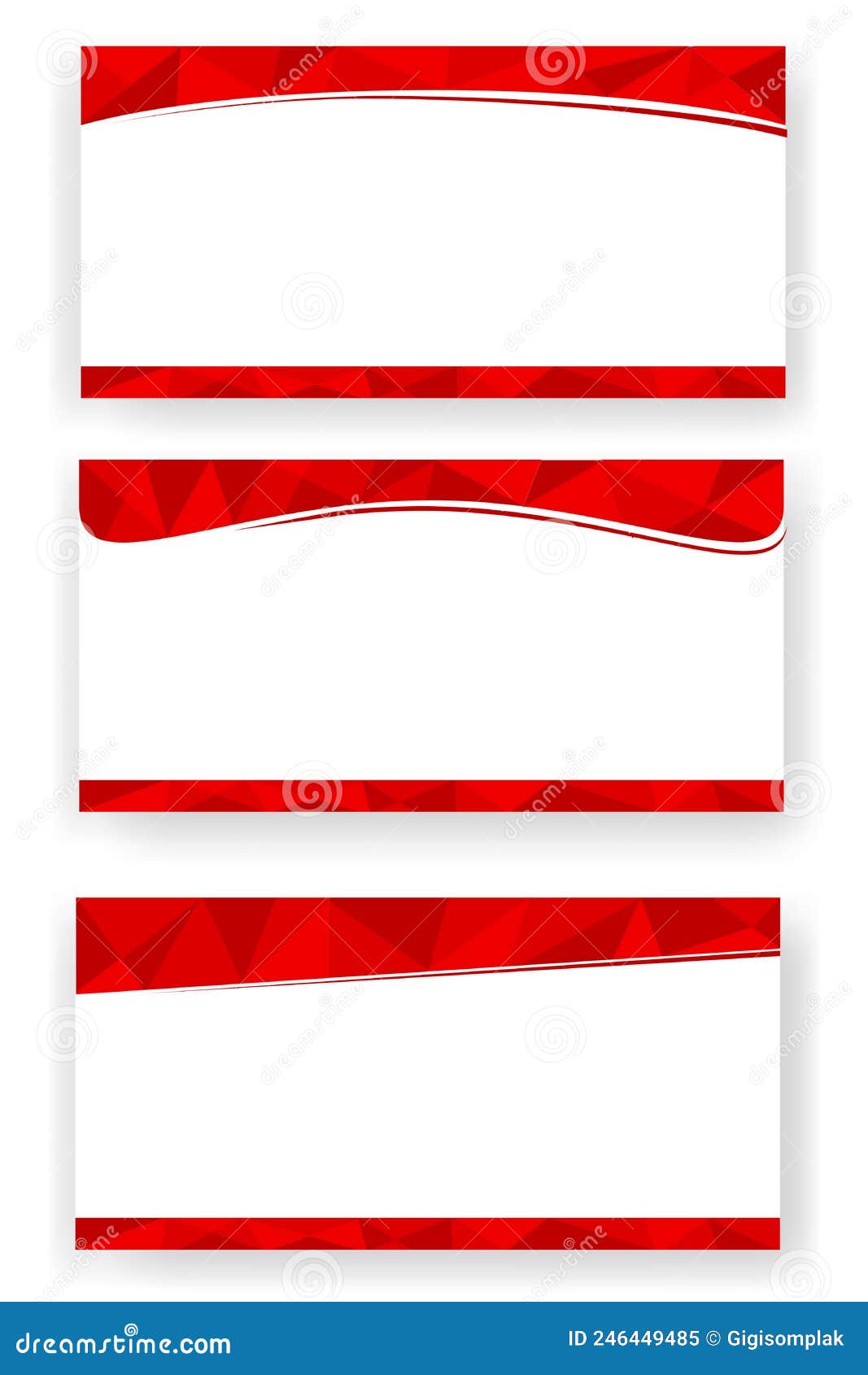 Vector 3 Variant Template Triangle Red at White Banner for Indonesia ...