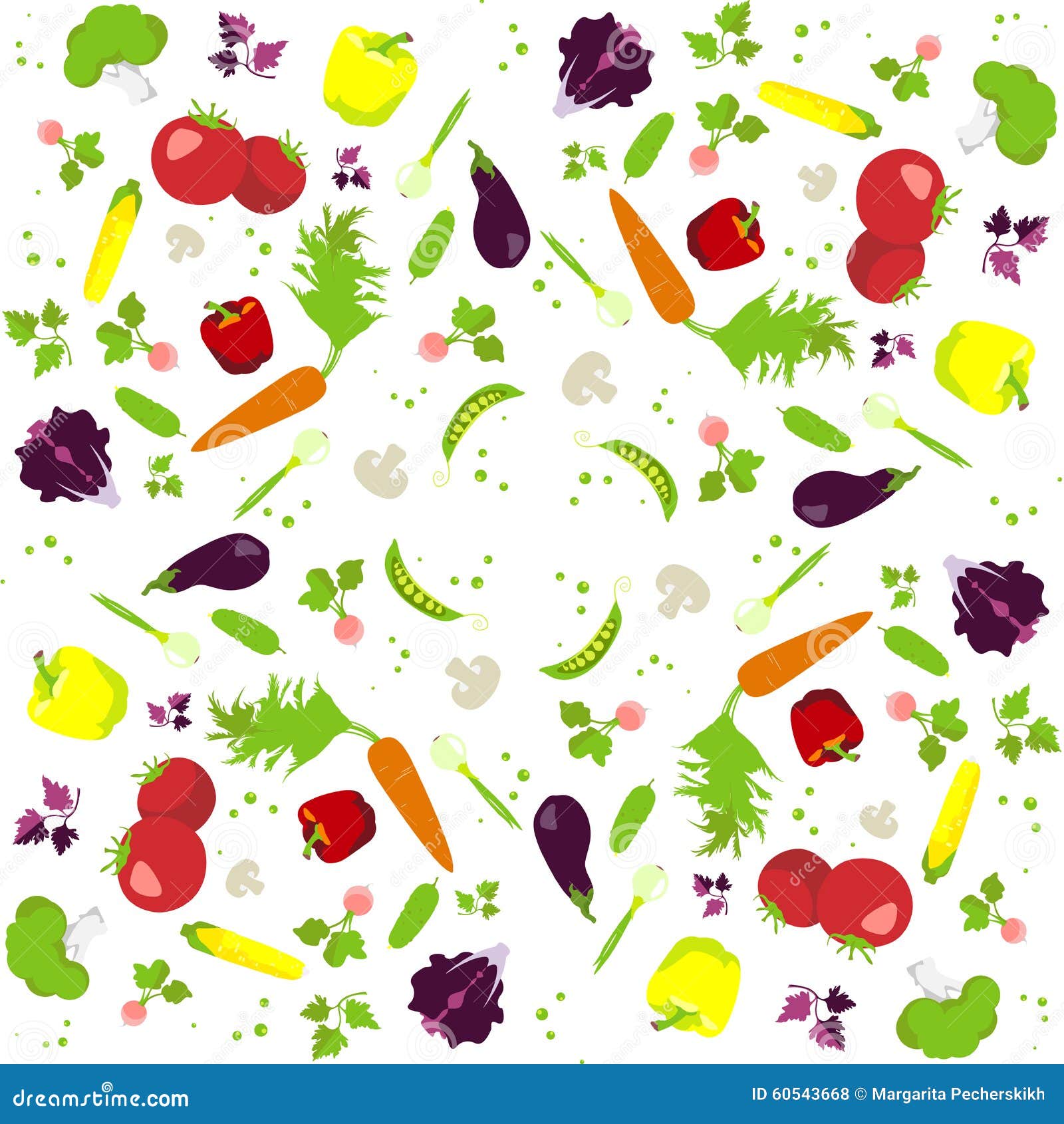 Vector vegetables pattern stock vector. Illustration of cucumber - 60543668