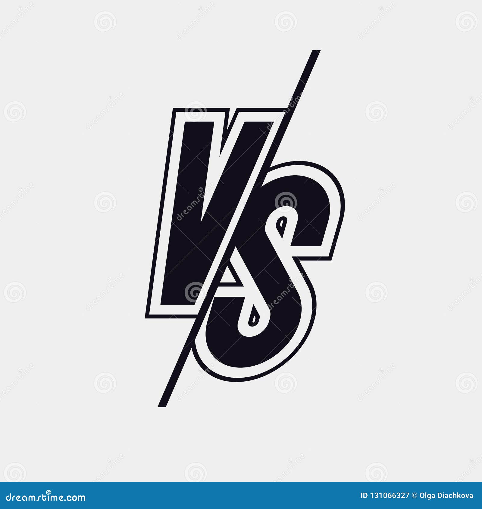 Vector Versus Sign Modern Style Black Color Stock Vector - Illustration