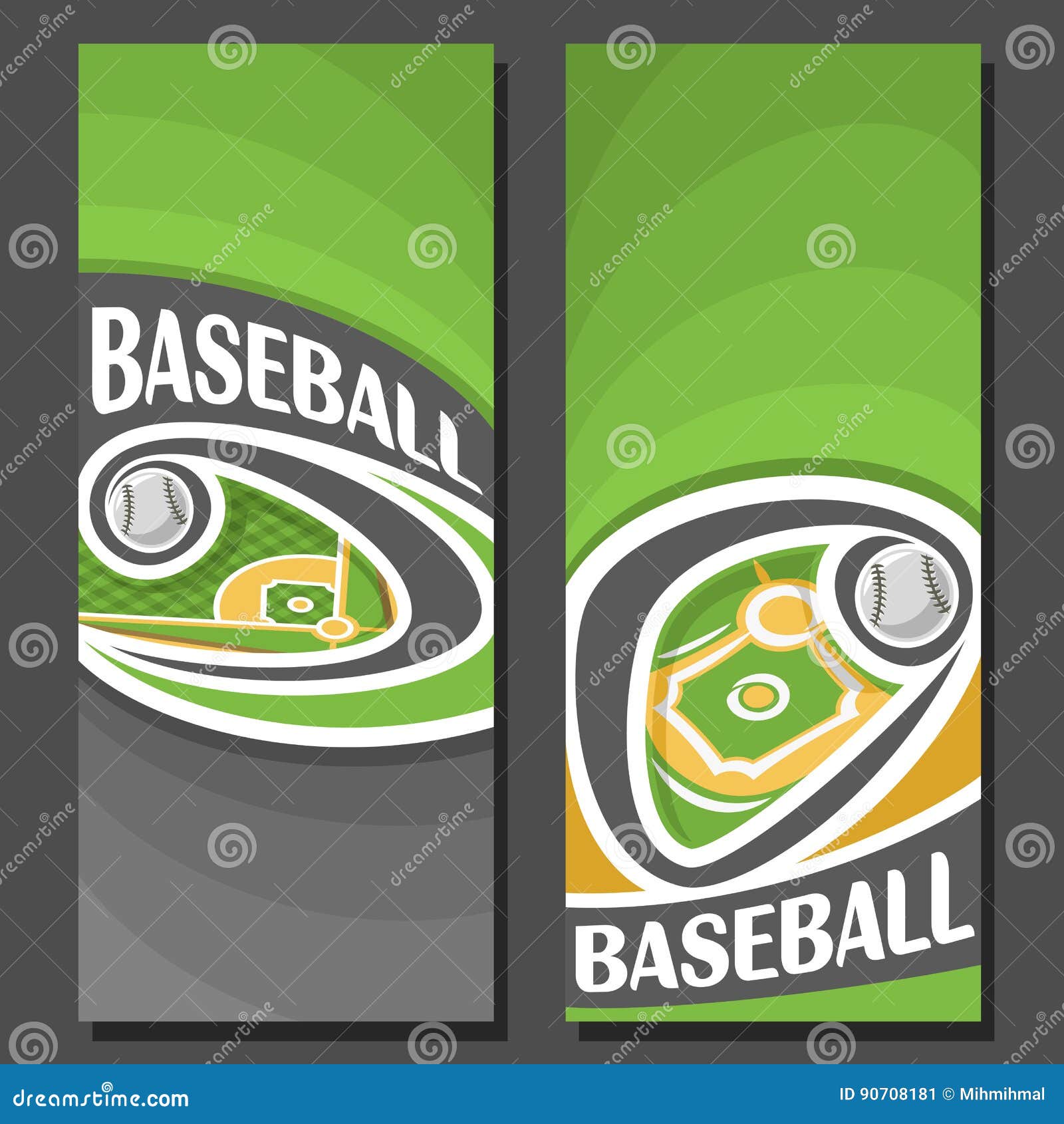 Vector Vertical Banners for Baseball Stock Vector Illustration of