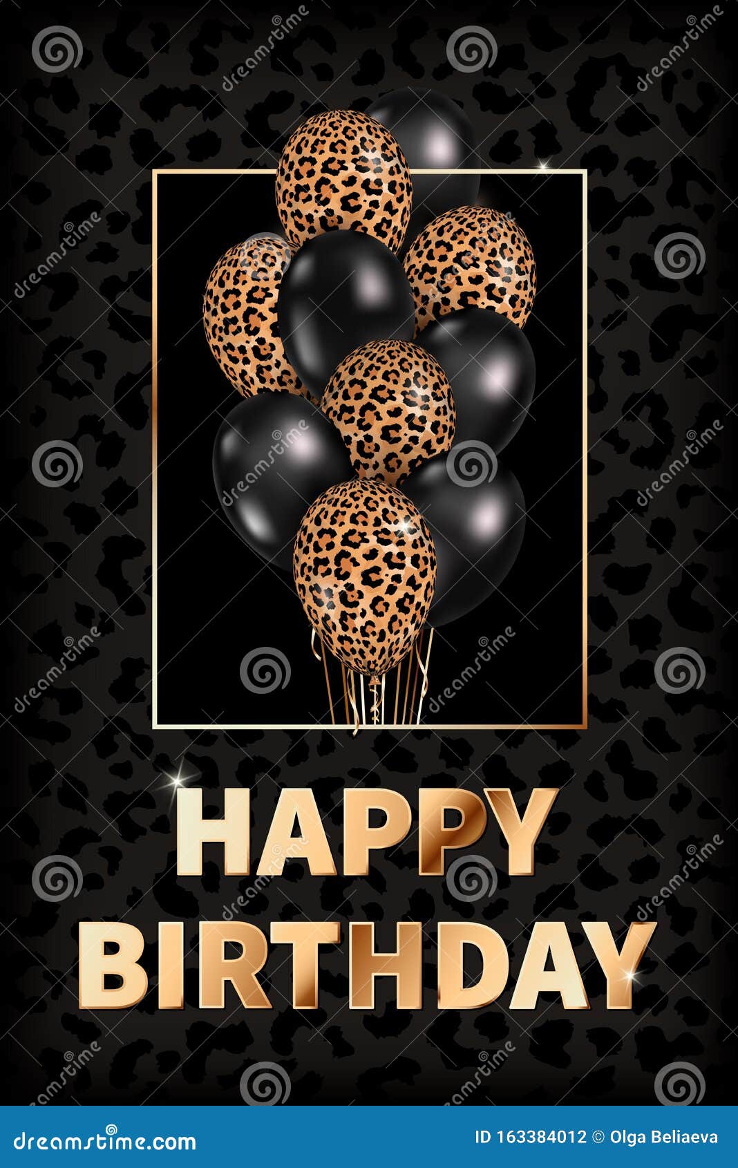 greeting card blank inside Leopard Happy Birthday note card Happy Birthday Card leopard happy birthday