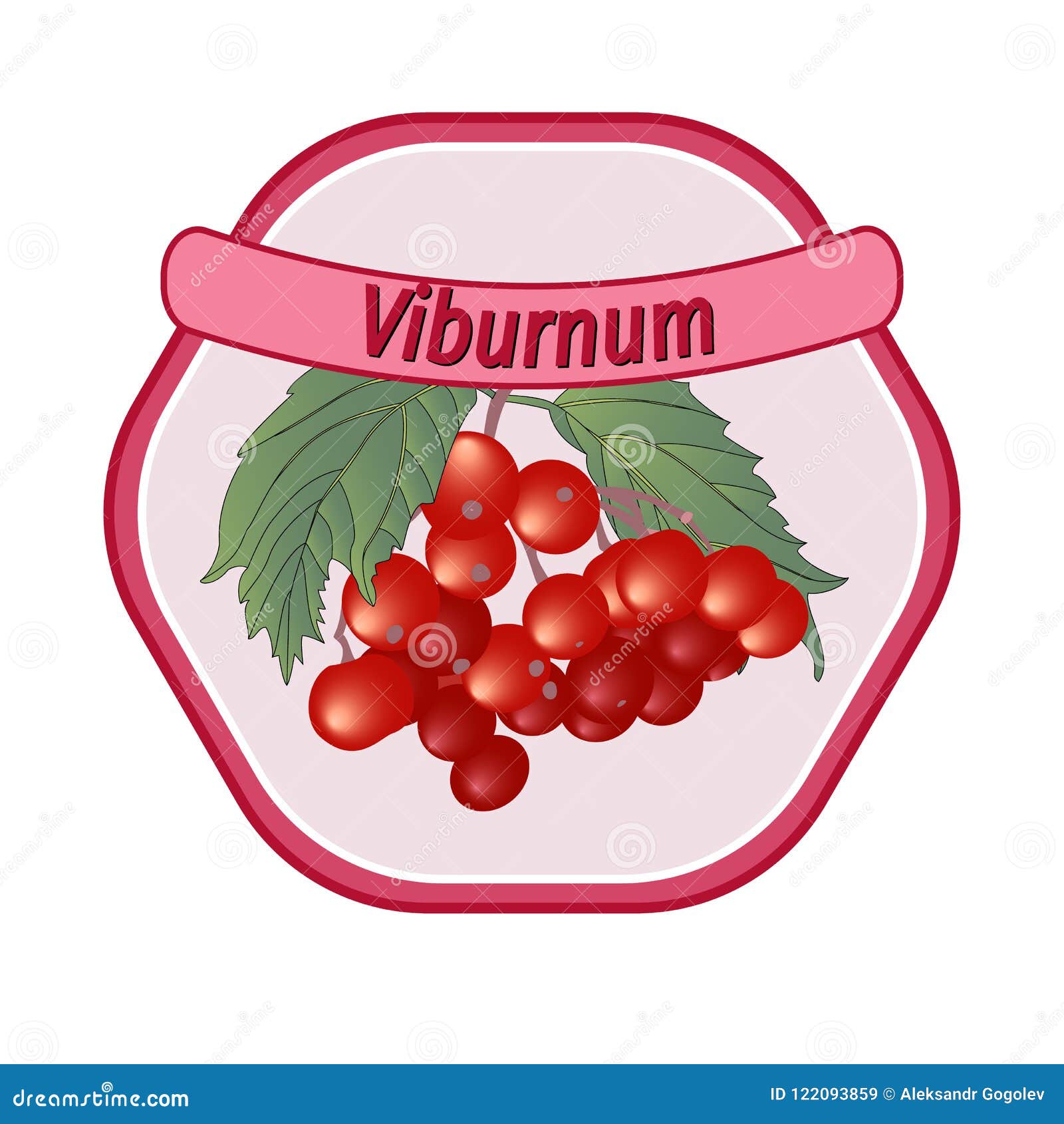 Vector viburnum label stock vector. Illustration of juice 122093859