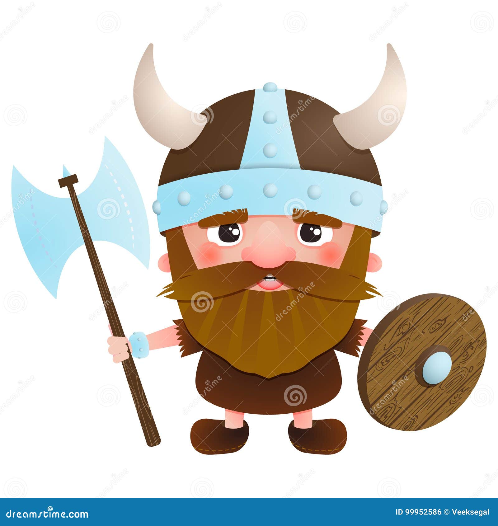 Vector Viking Warrior Cartoon Illustration 74893678