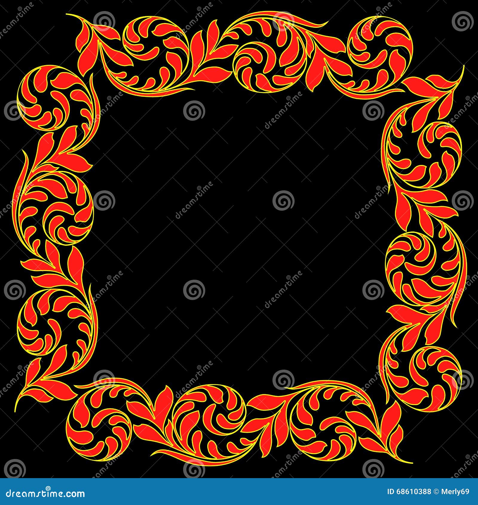 Vector Vintage Border Frame Engraving with Retro Ornament Pattern