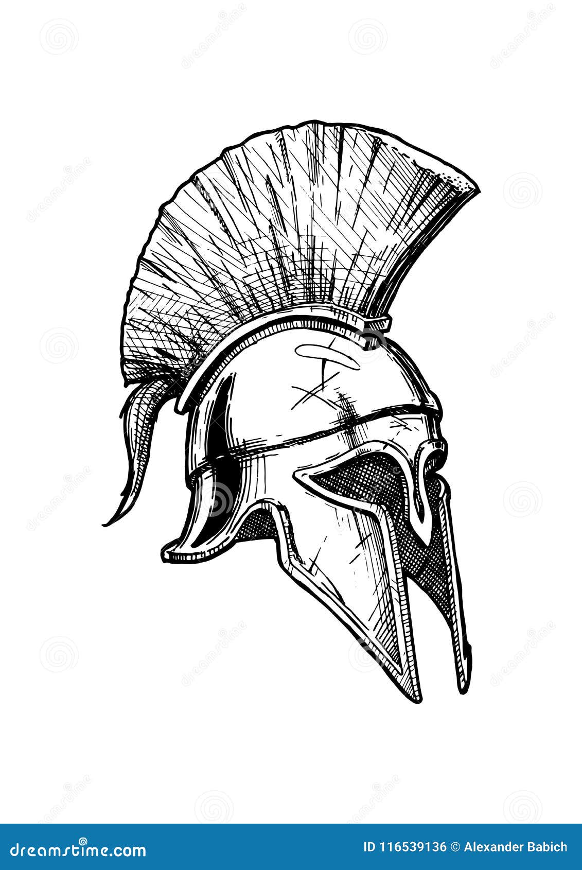 Roman or greek helmet spartan Royalty Free Vector Image