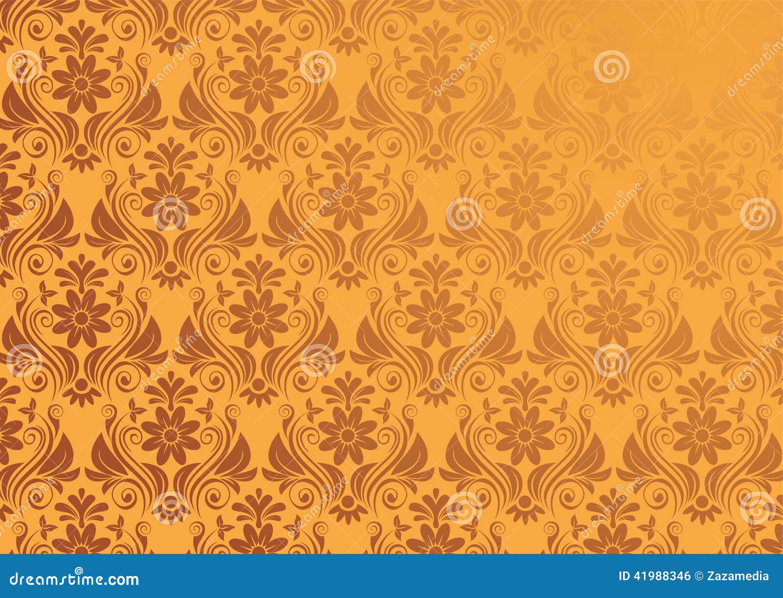 Vector Vintage Floral Background in Gold Stock Vector Illustration of