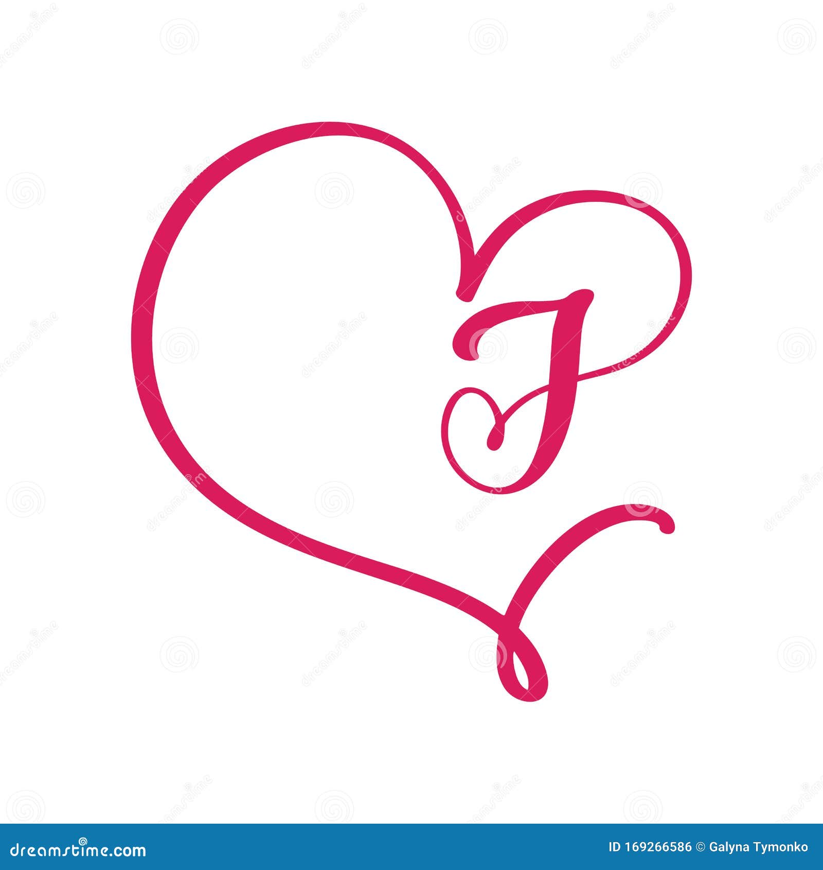 Download Vector Vintage Floral Monogram Letter J. Calligraphy Element Logo Valentine Flourish Frame. Hand ...